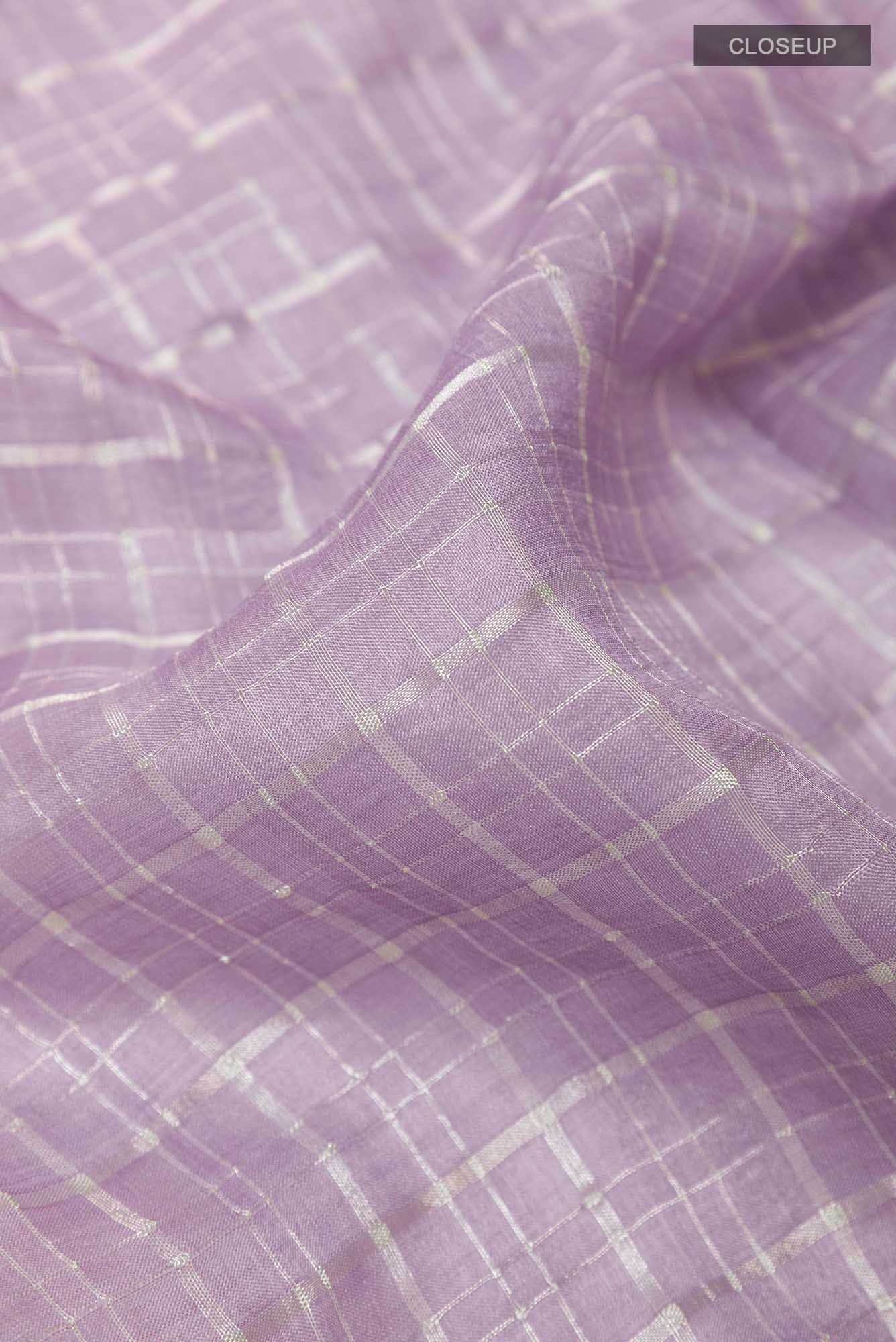 Lavender Tussar Saree - Image 3