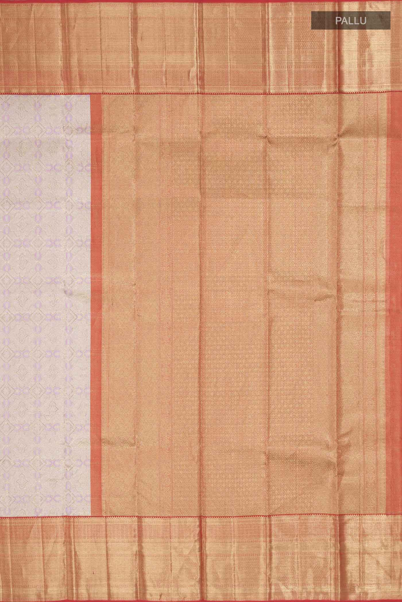 Lavender with Gold Color Kanjivaram Tissue Silk Saree - Image 7