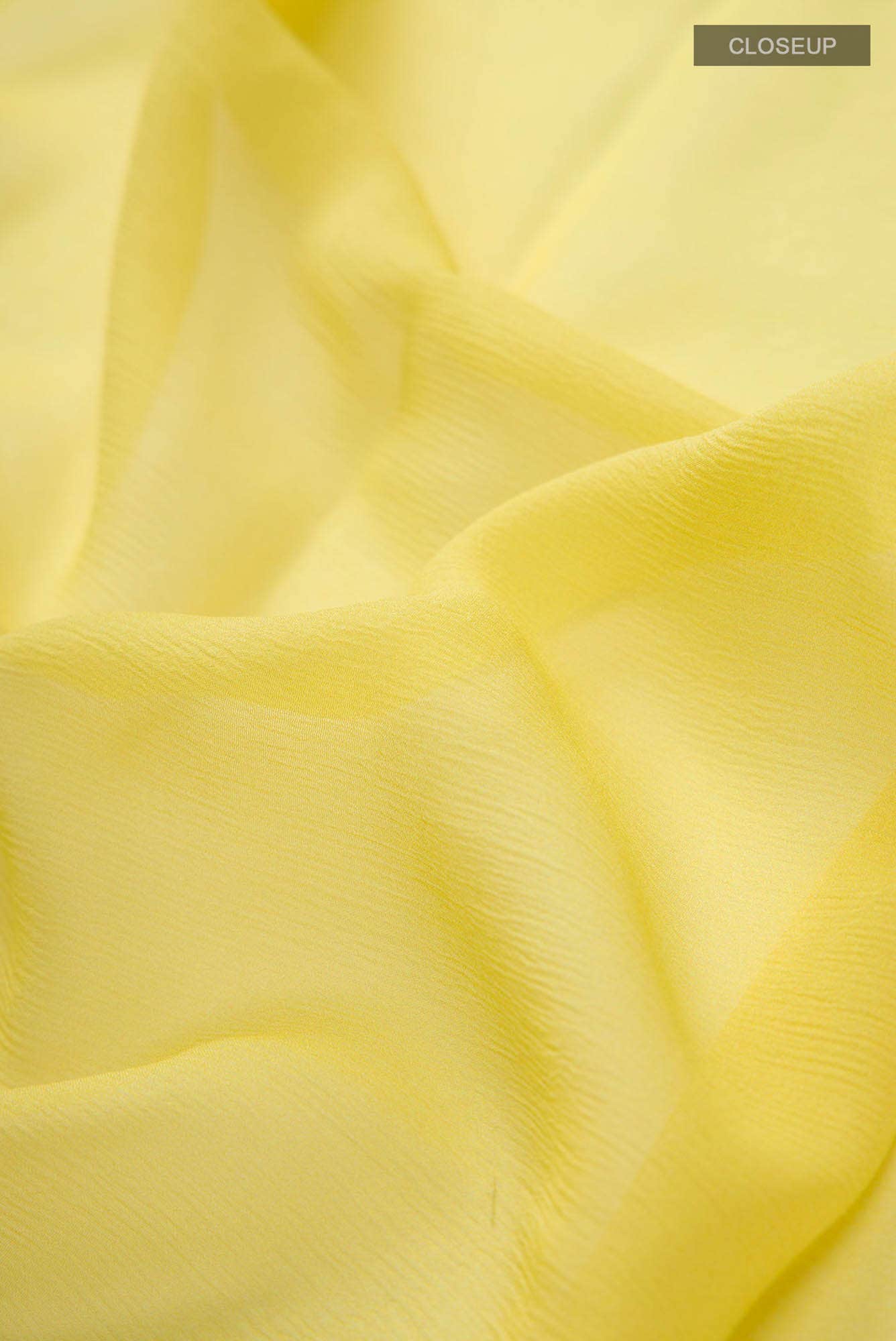 Lemon Yellow Chiffon Saree - Image 8