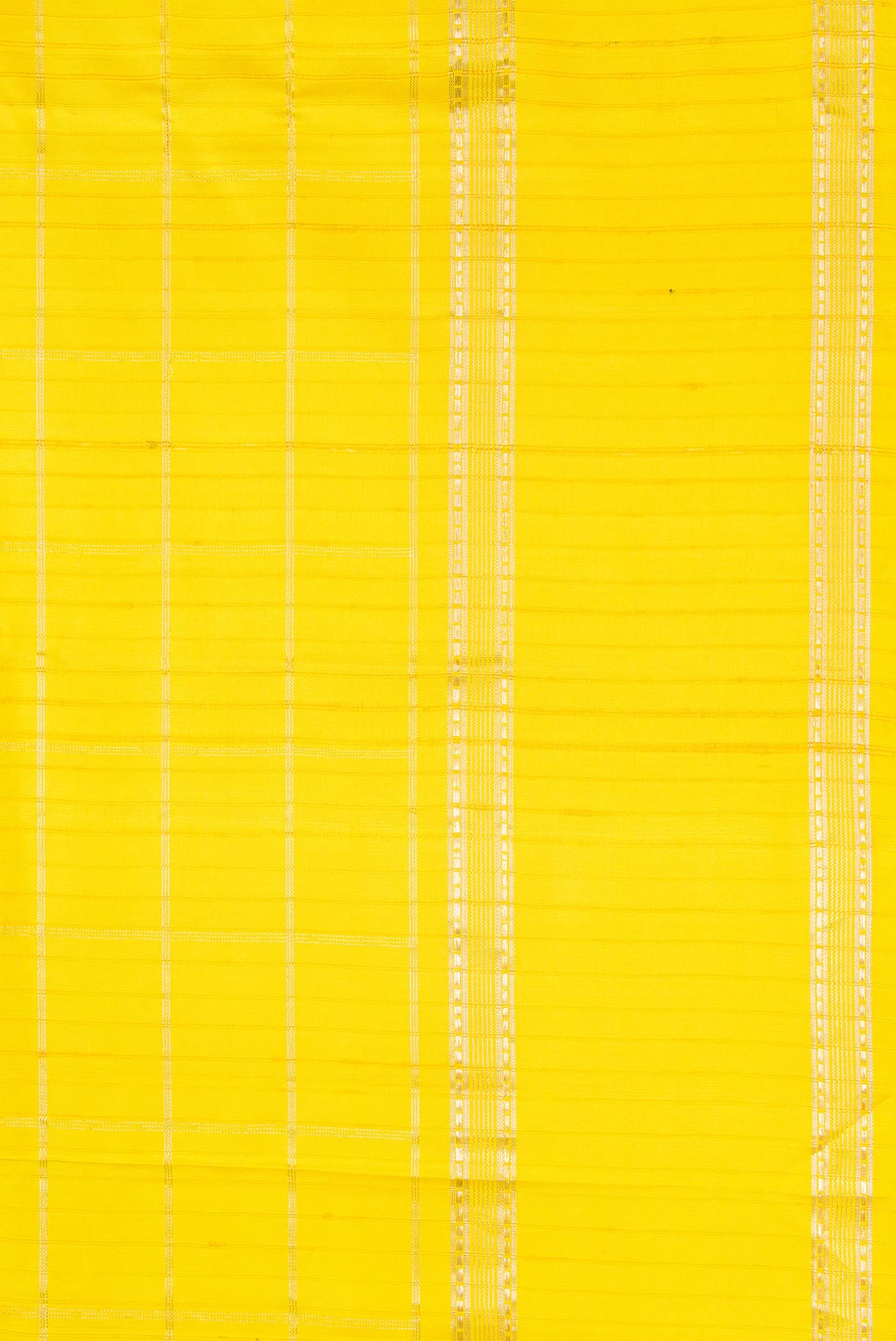Lemon Yellow Dual Tone Kanchipuram Silk Saree - Image 3