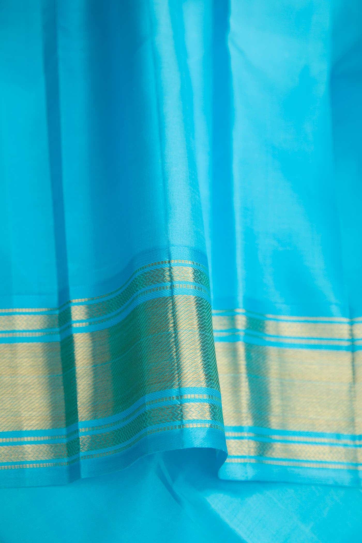 Pure Silk Pure Zari Lemon Yellow Dual Tone Kanjivaram Saree - Image 6