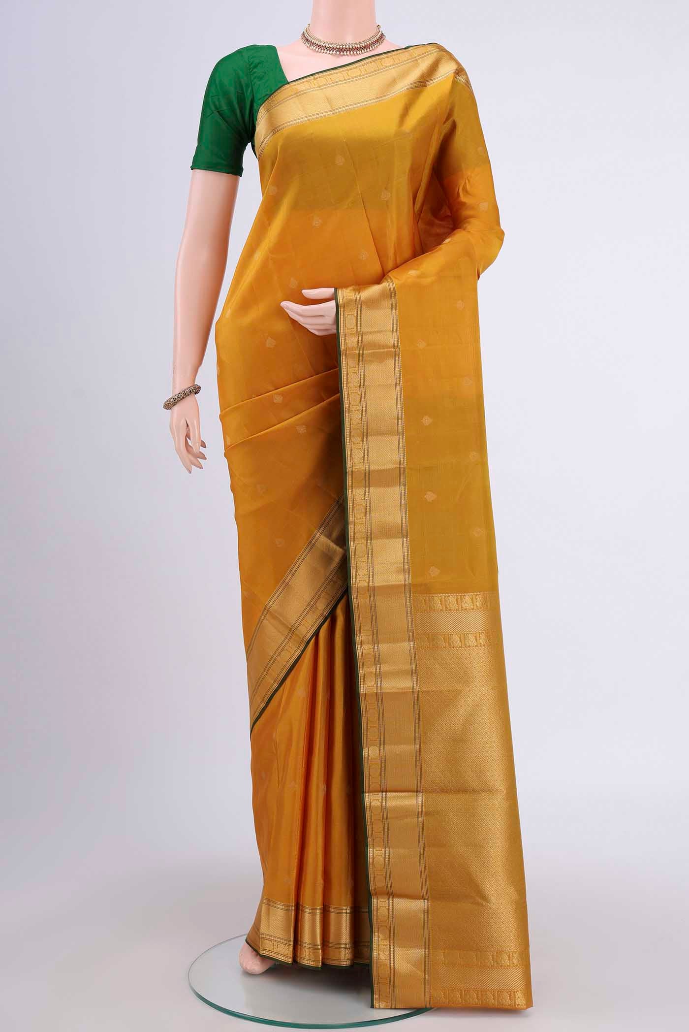 Yellow Kanchipuram Silk Saree