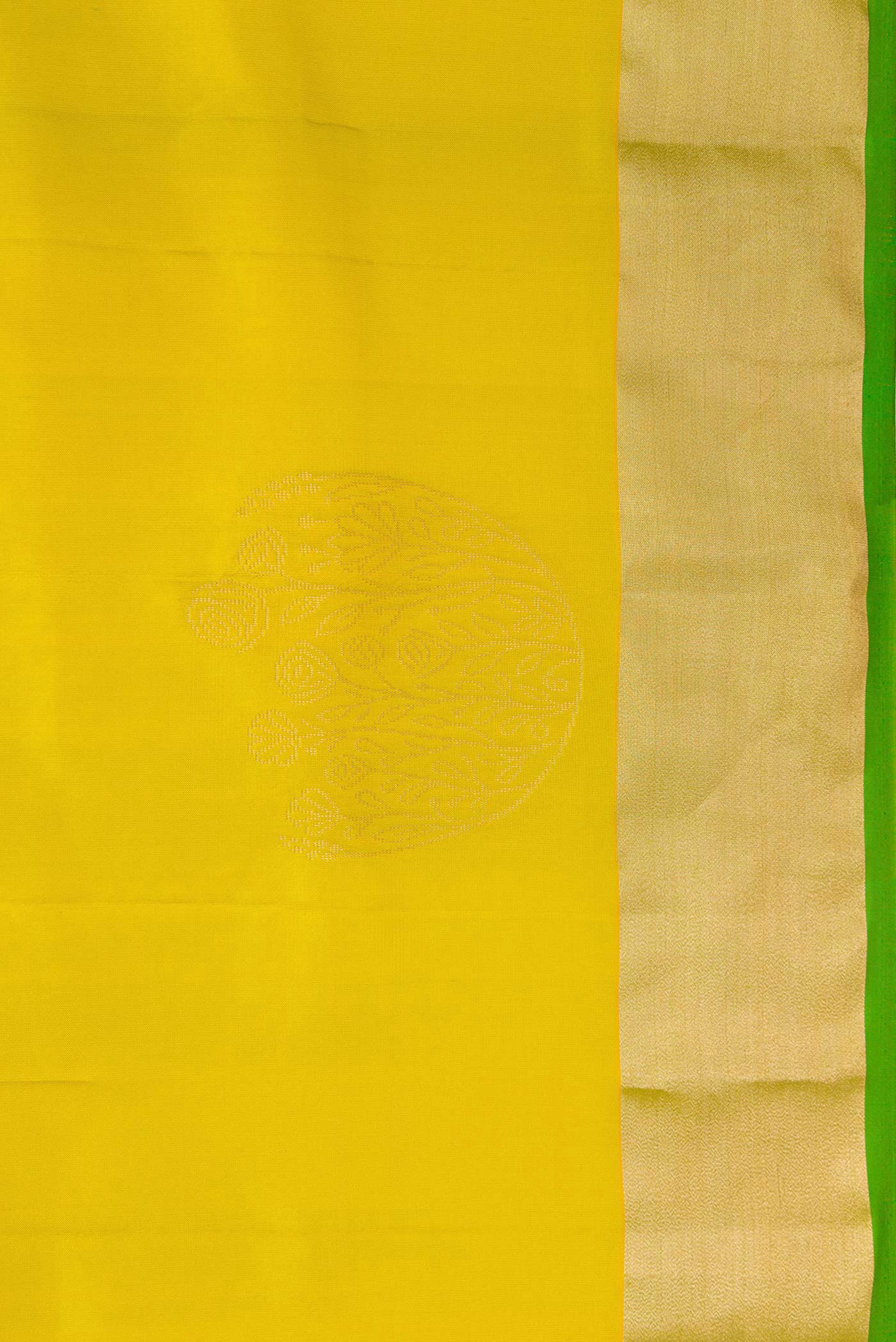 Lemon Yellow Soft Silk Saree - Image 3