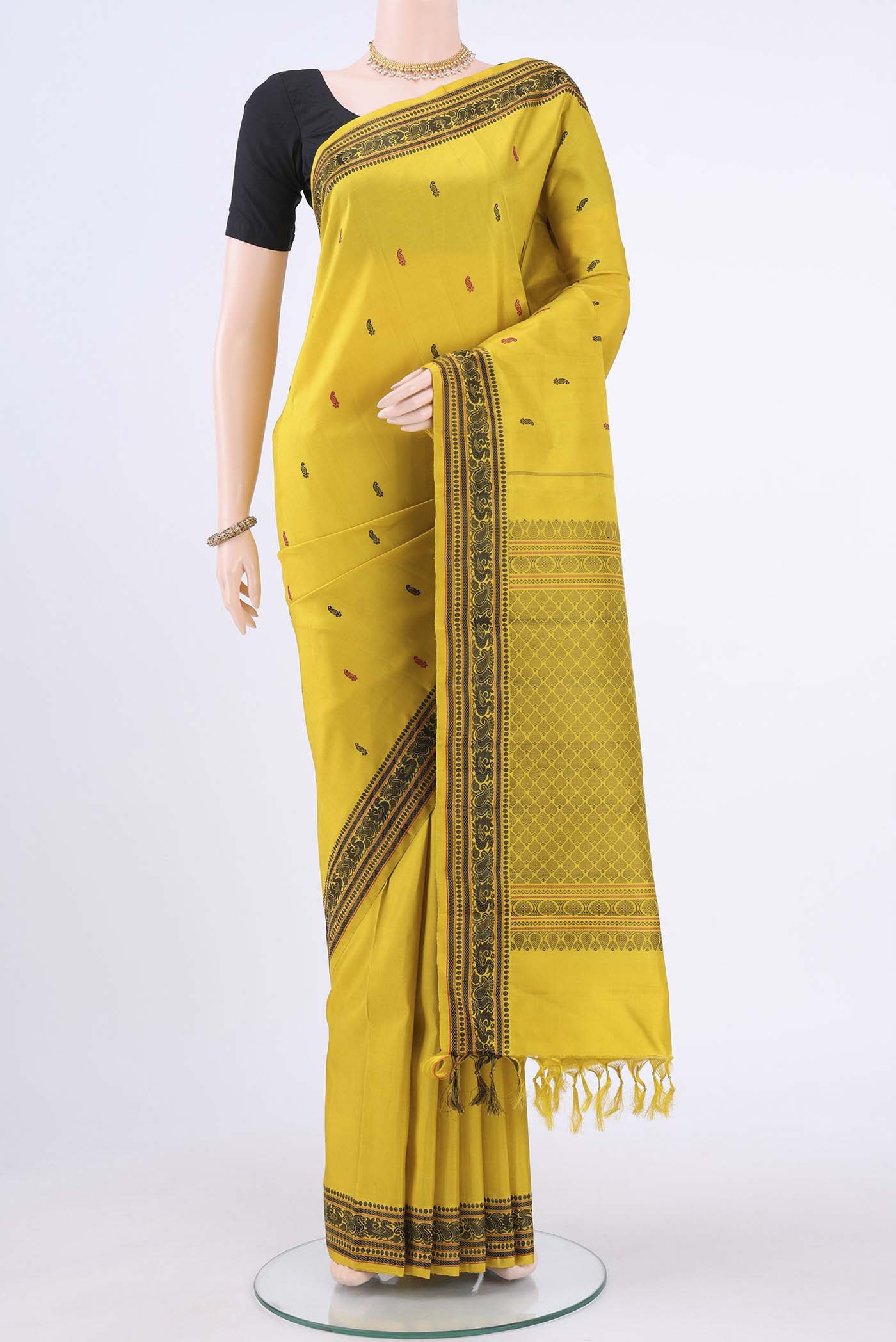 Lemon Yellow Kanchipuram Saree