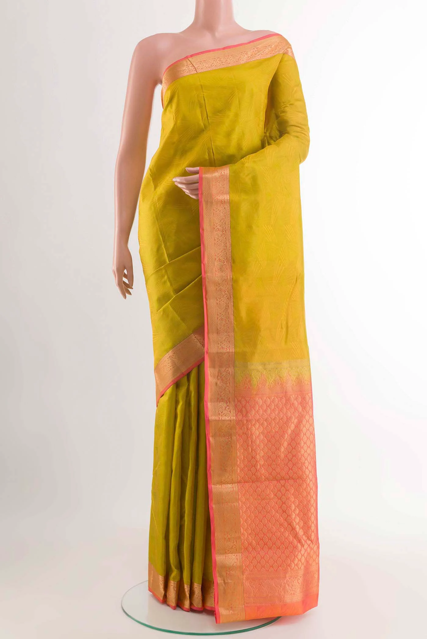 Lemon Yellow Kanjivaram Silk Saree
