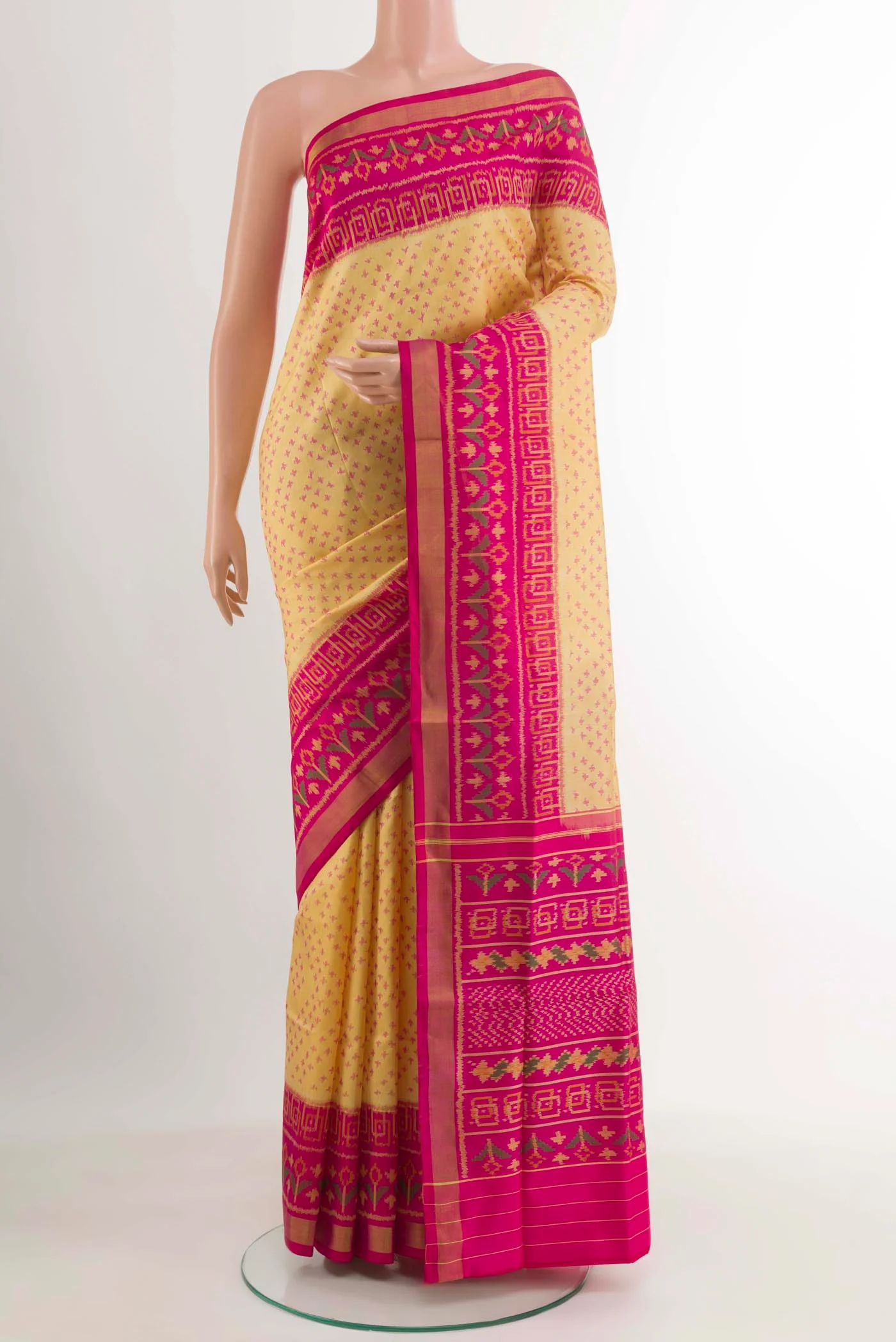 Lemon Yellow Rajkot Patola Silk Saree