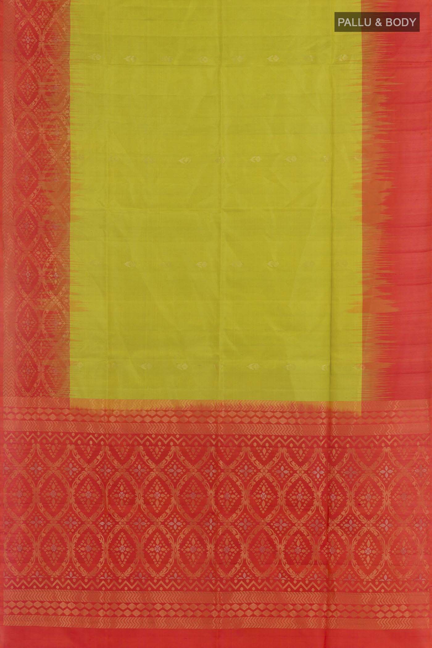Lemon Yellow Soft Silk Saree - Image 3