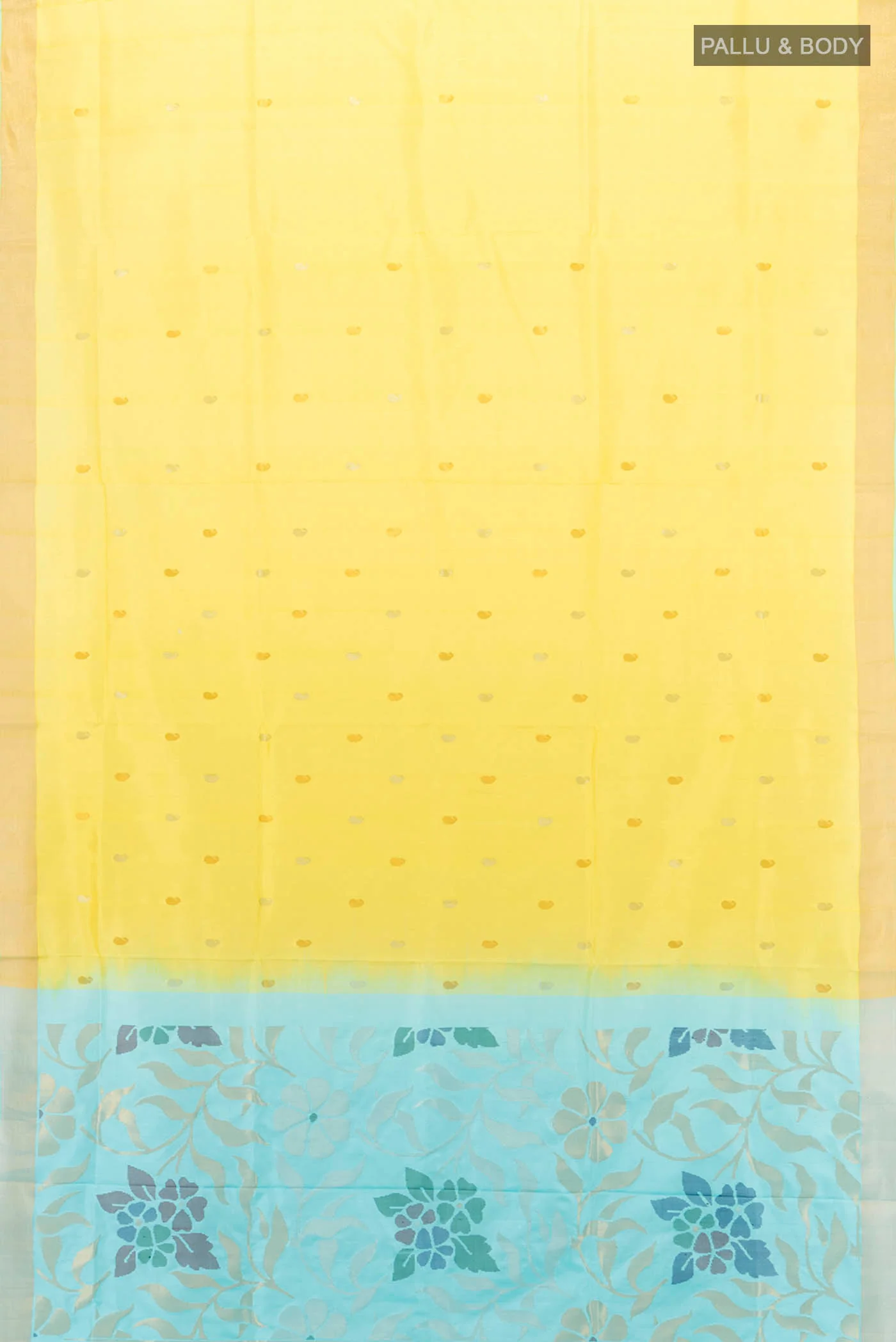 Lemon Yellow Uppada Silk Saree - Image 5