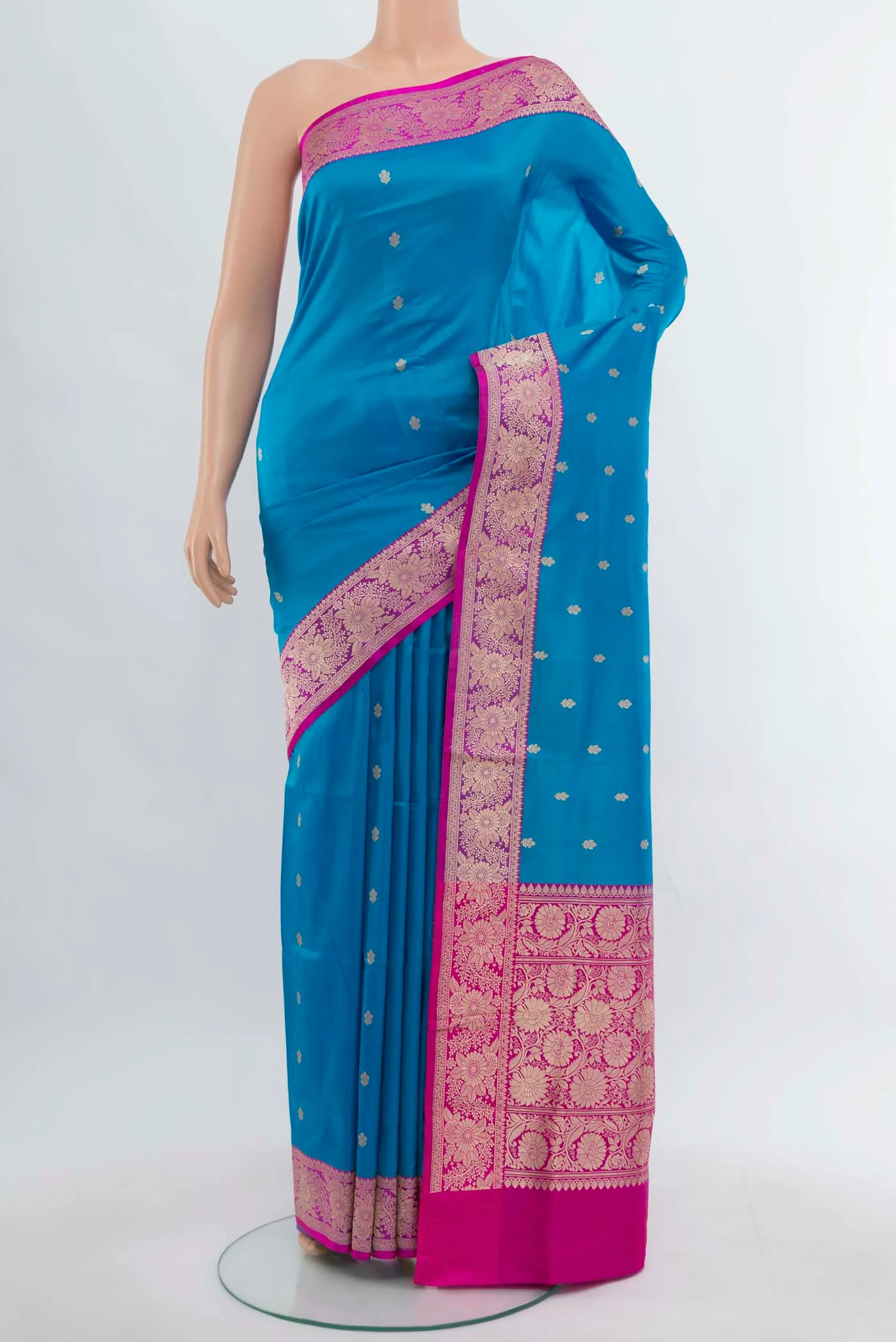 Blue Banarasi Katan Silk Saree