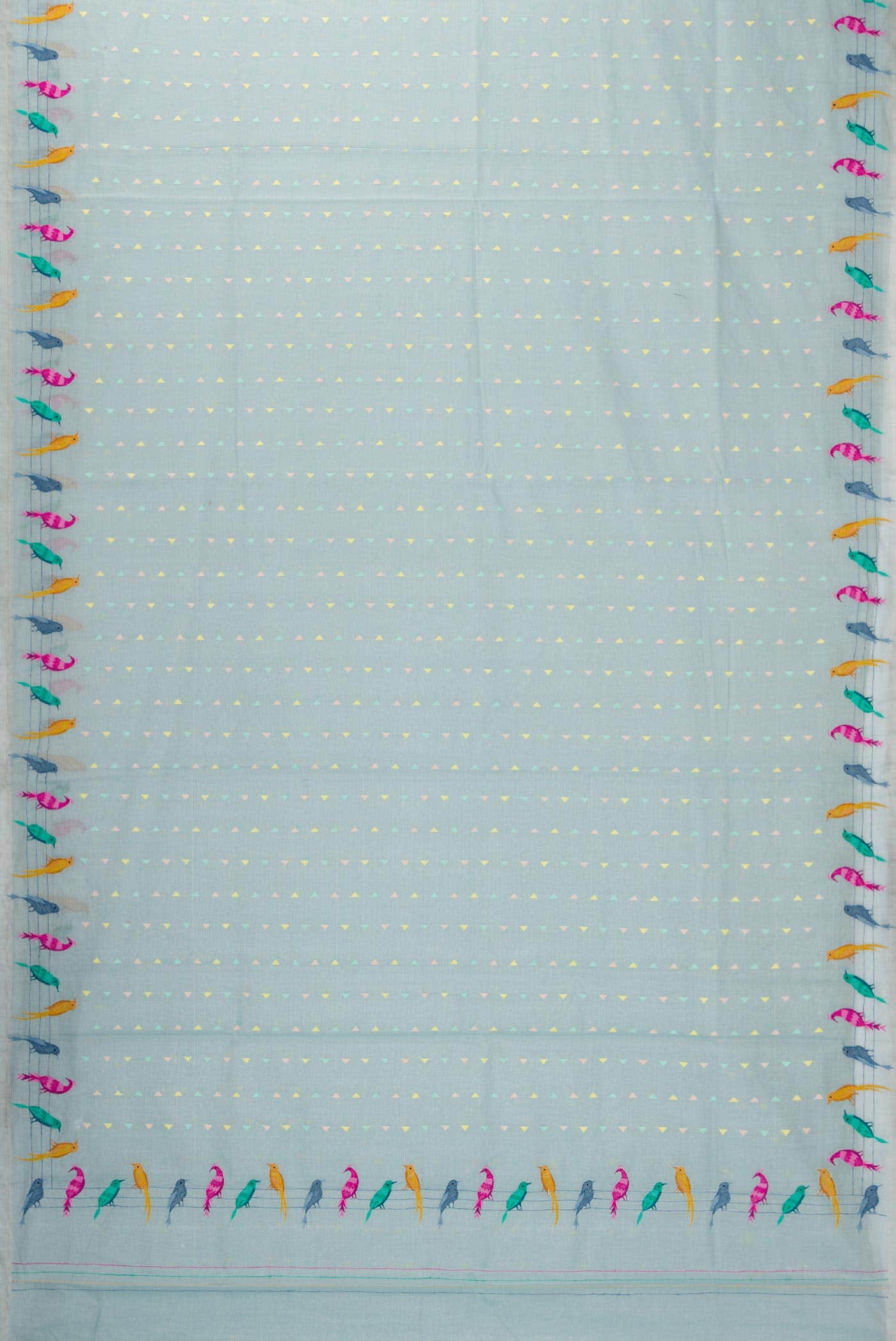 Light Blue Dual Tone Chanderi Tissue Silk Saree - Image 4