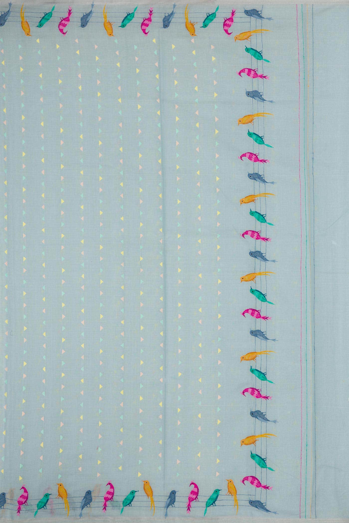 Light Blue Dual Tone Chanderi Tissue Silk Saree - Image 5