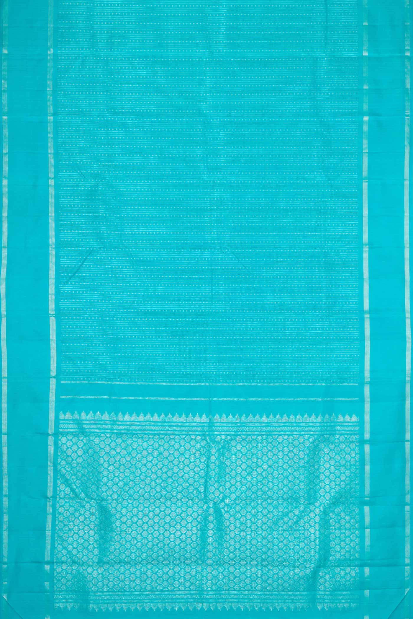 Light Blue Dual Tone Kanchipuram Silk Saree - Image 6
