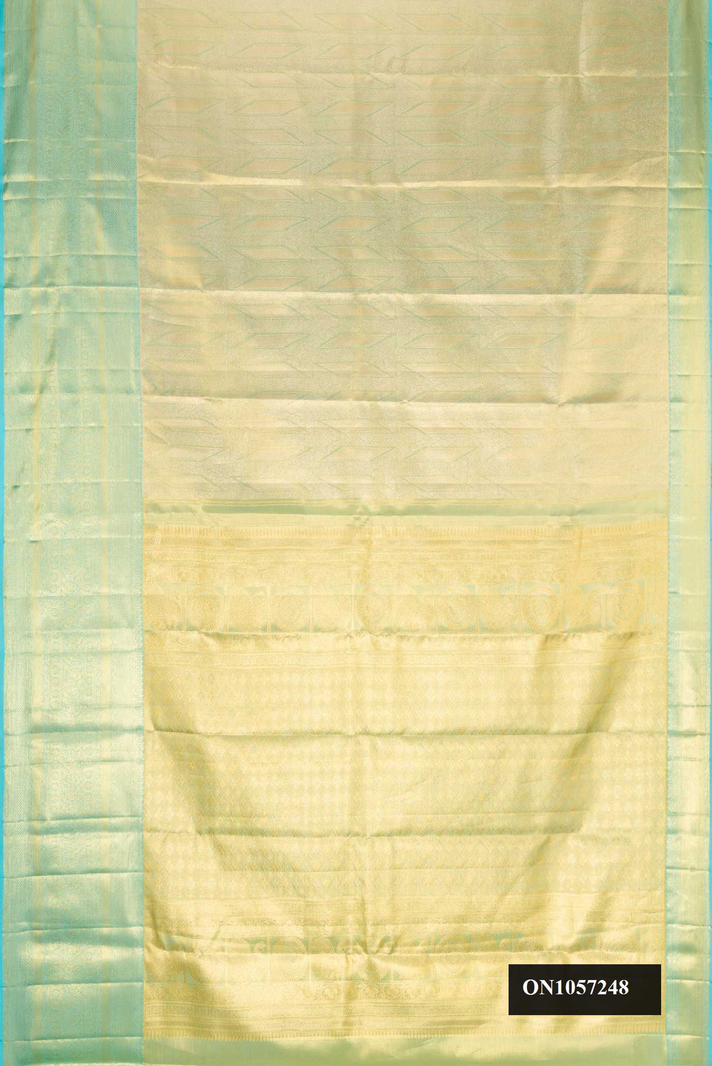 Light Blue Dual Tone Kanchipuram Tissue Silk Saree
