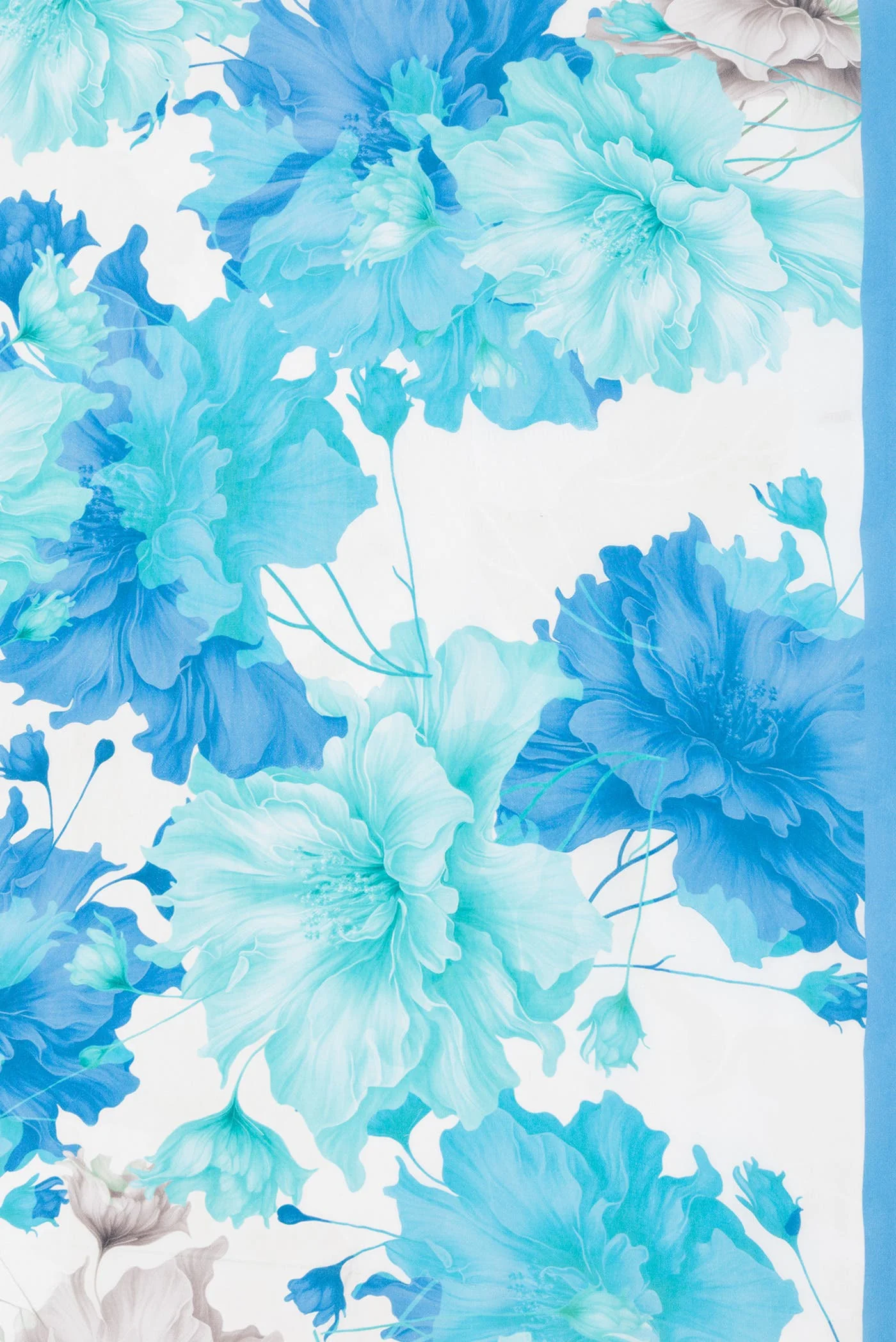 Light Blue Dual Tone Mysore Crepe Saree - Image 3