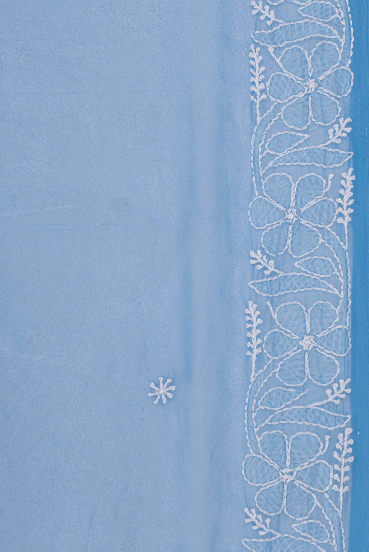 Light Blue Dual Tone Mysore Georgette Saree - Image 2
