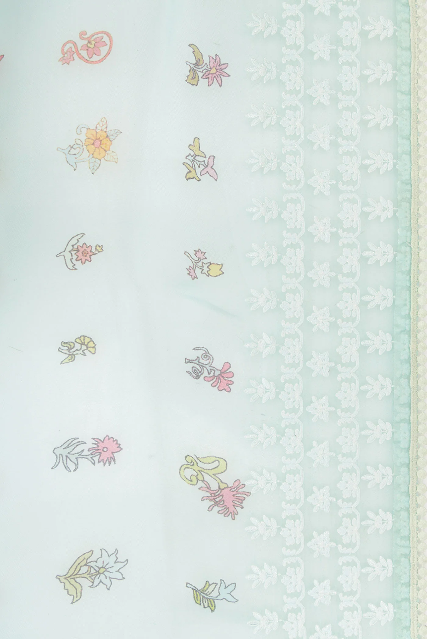 Light Blue Organza Silk Saree - Image 3