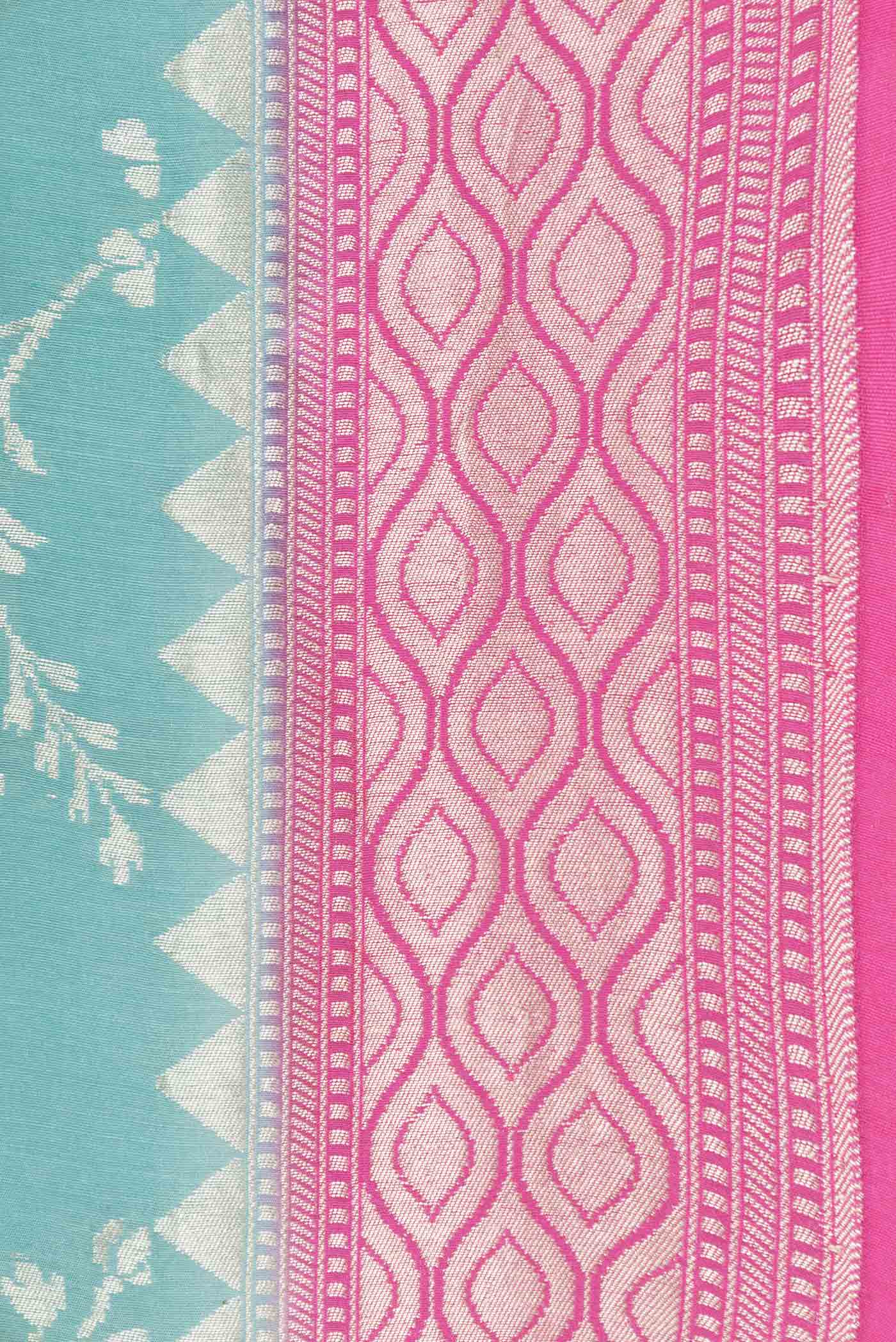 Light Blue Dual Tone Tussar Silk Saree - Image 3