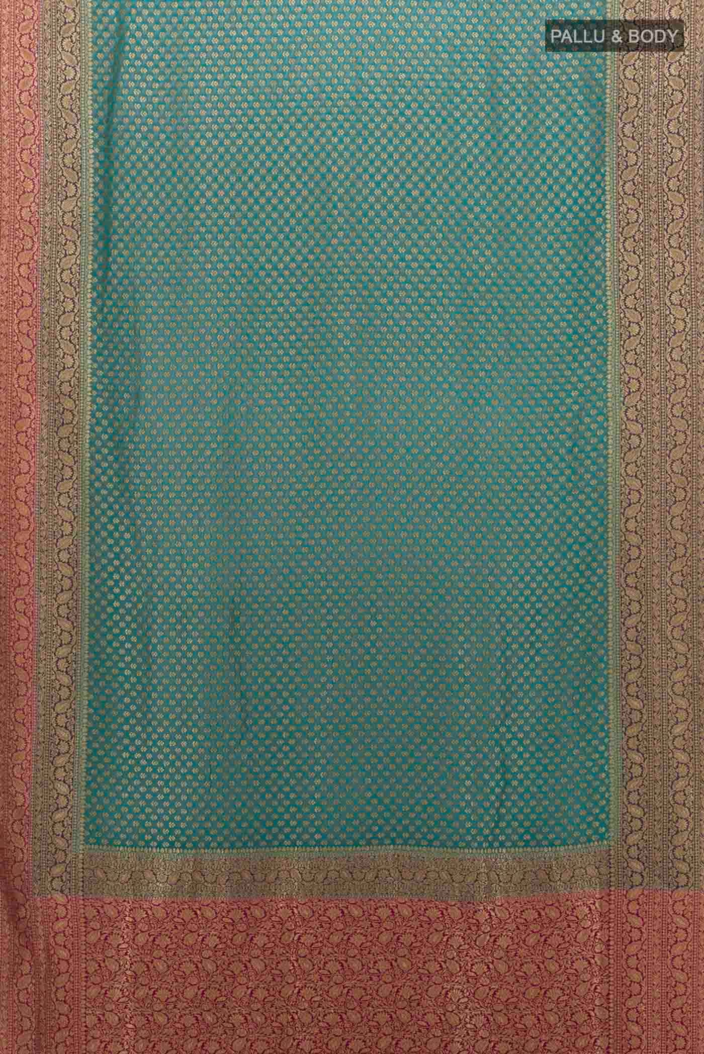 Blue Banarasi Georgette Saree - Image 5