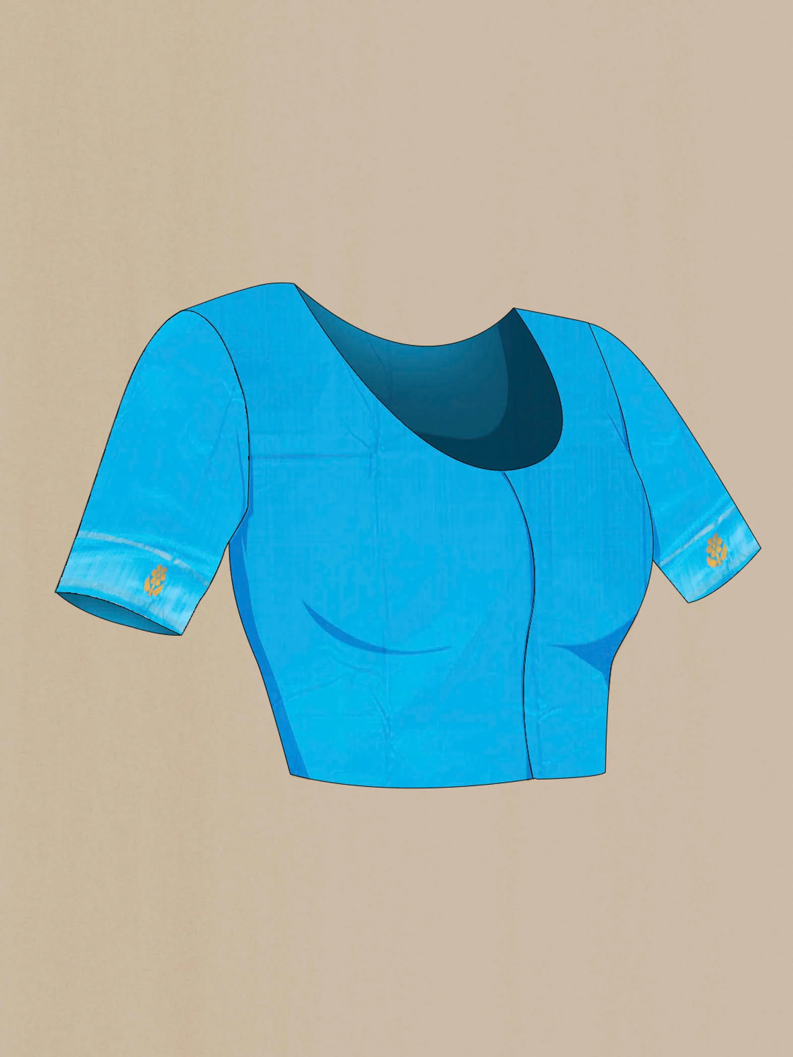 Light Blue Kanchipuram Silk Saree - Image 2