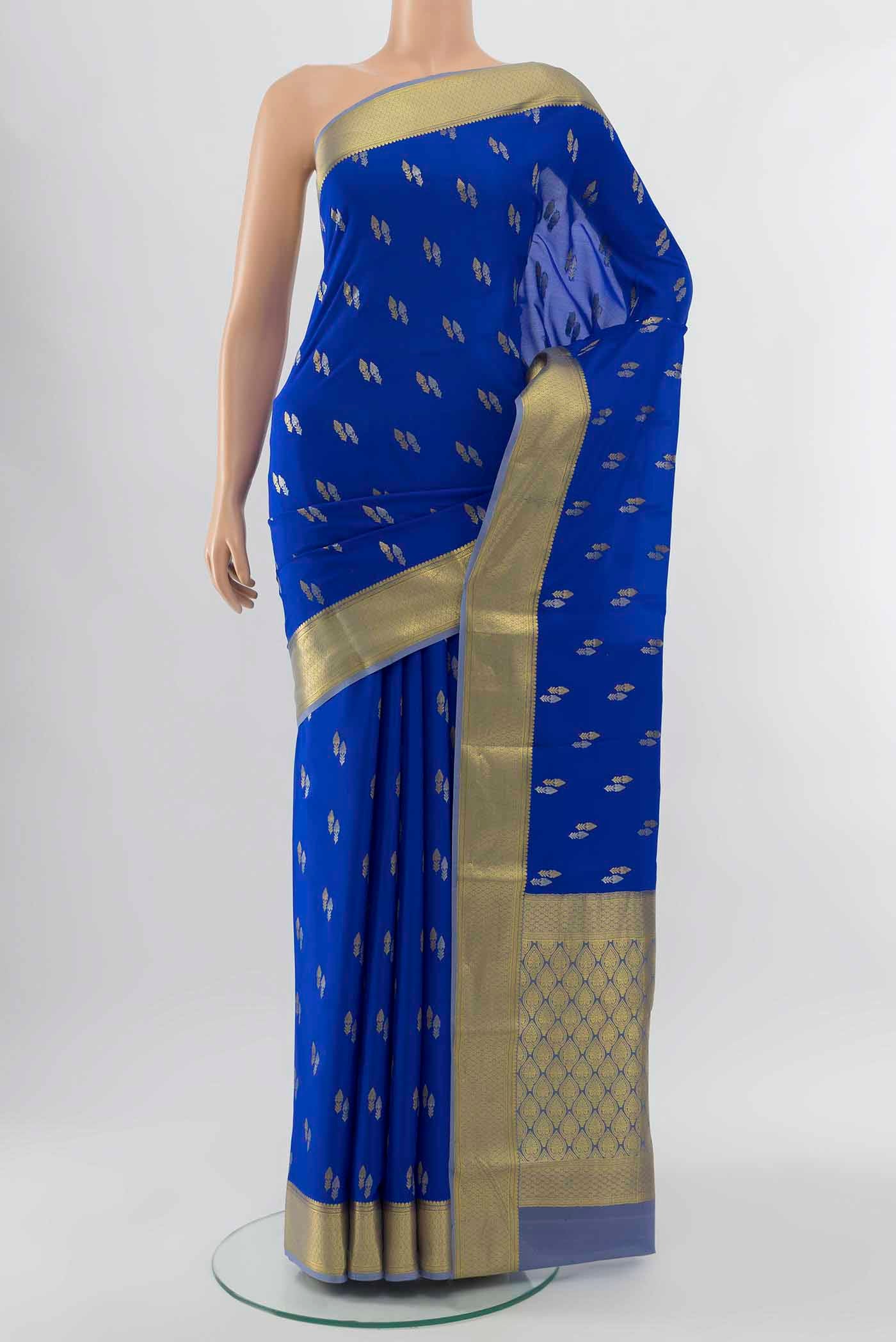 Royal Blue Mysore Crepe Saree