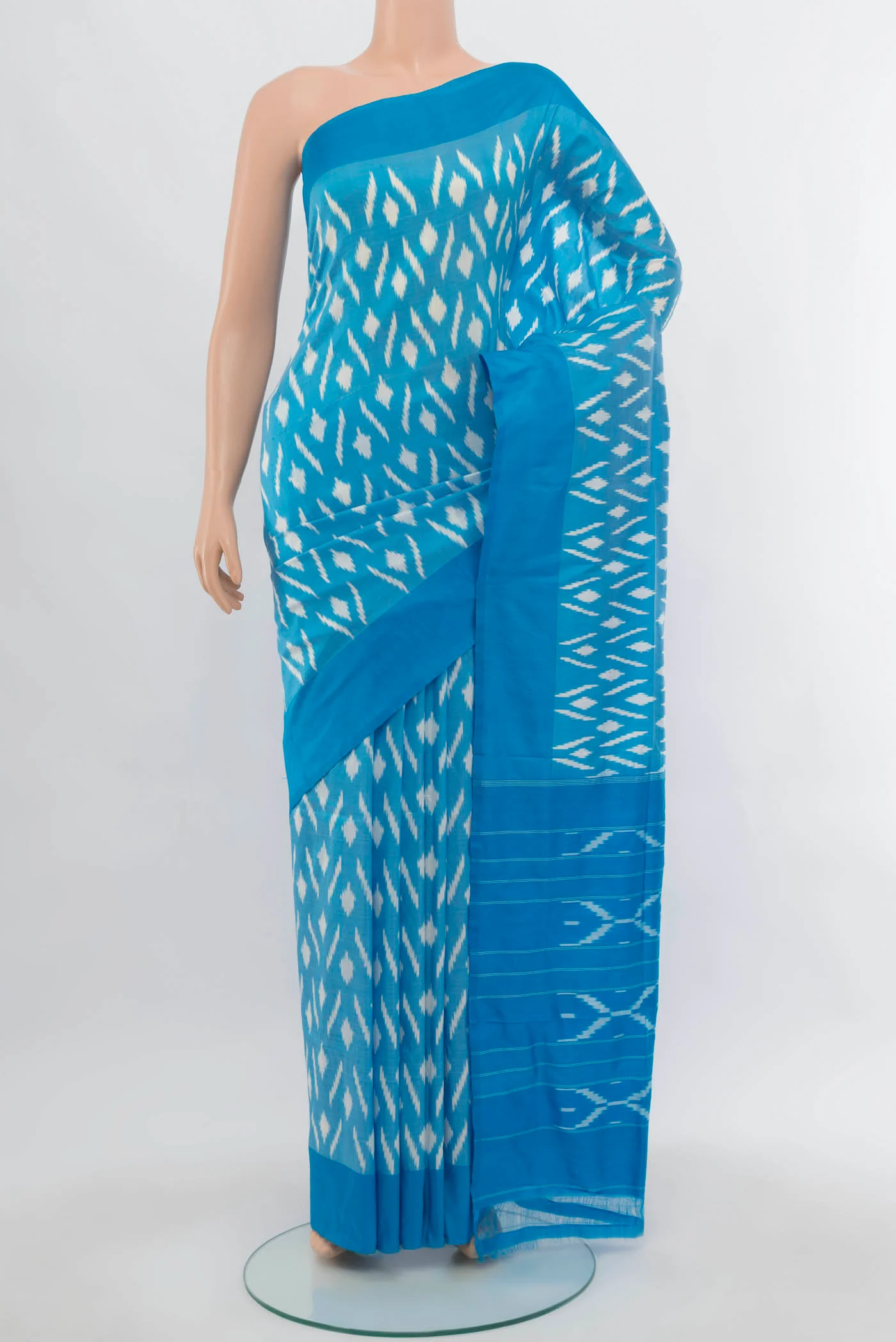 Sky Blue Pochampally Silk Saree
