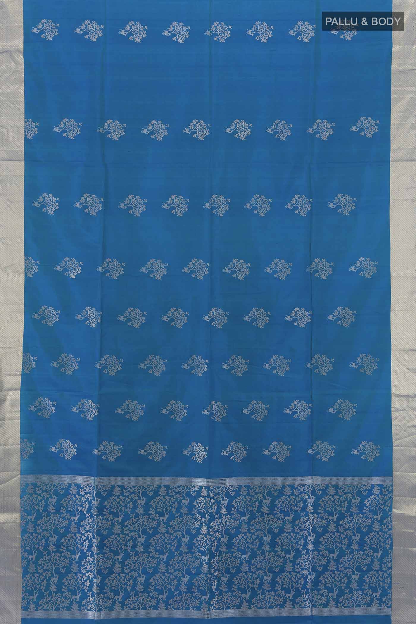 Blue Soft Silk Saree - Image 5