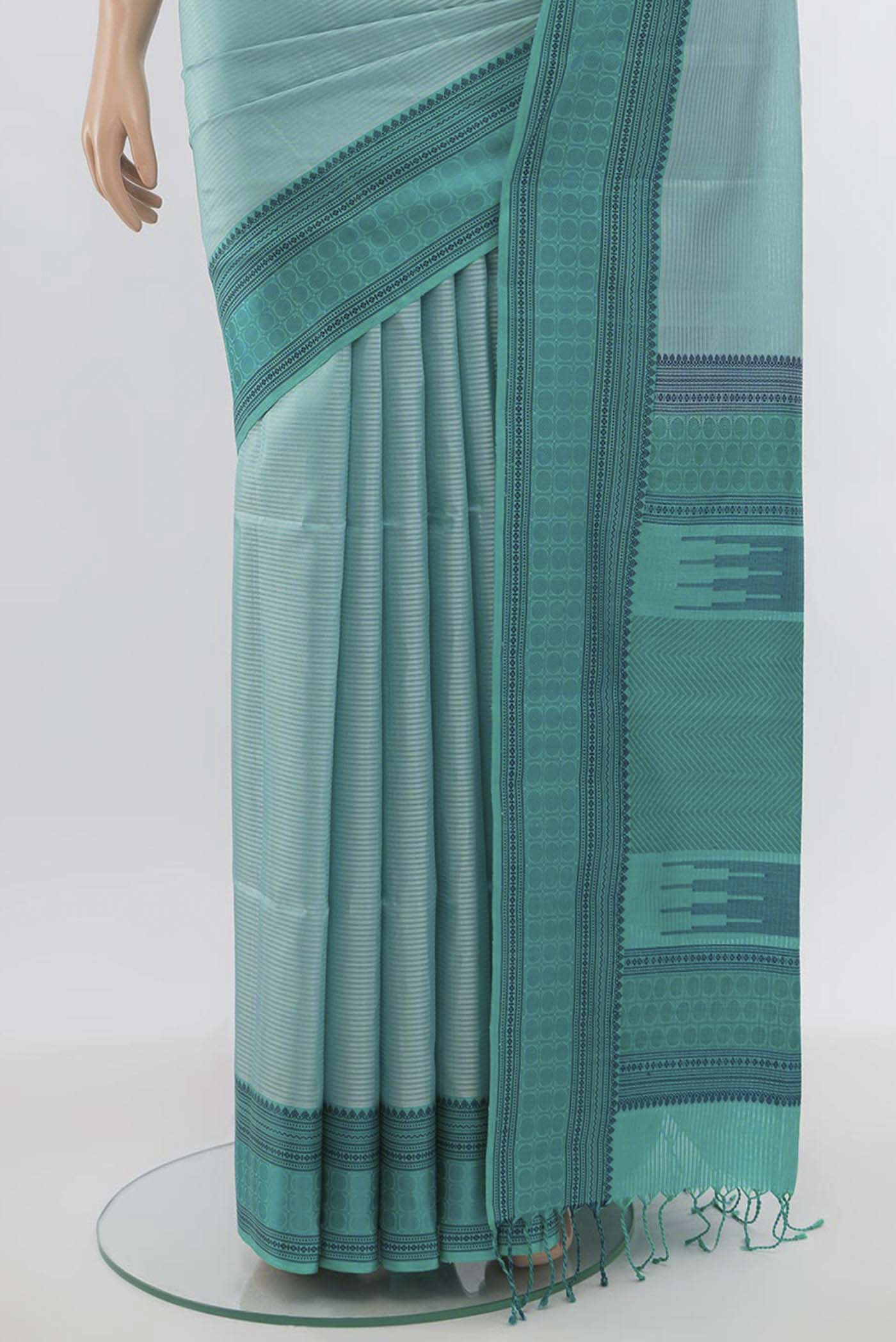 Light Blue Soft Silk Saree - Image 3