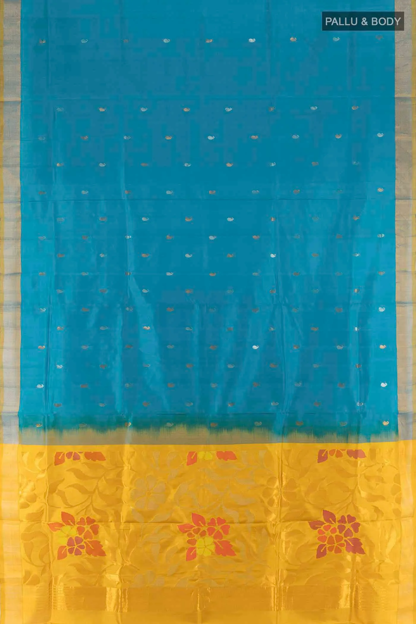 Light Blue Uppada Silk Saree - Image 5