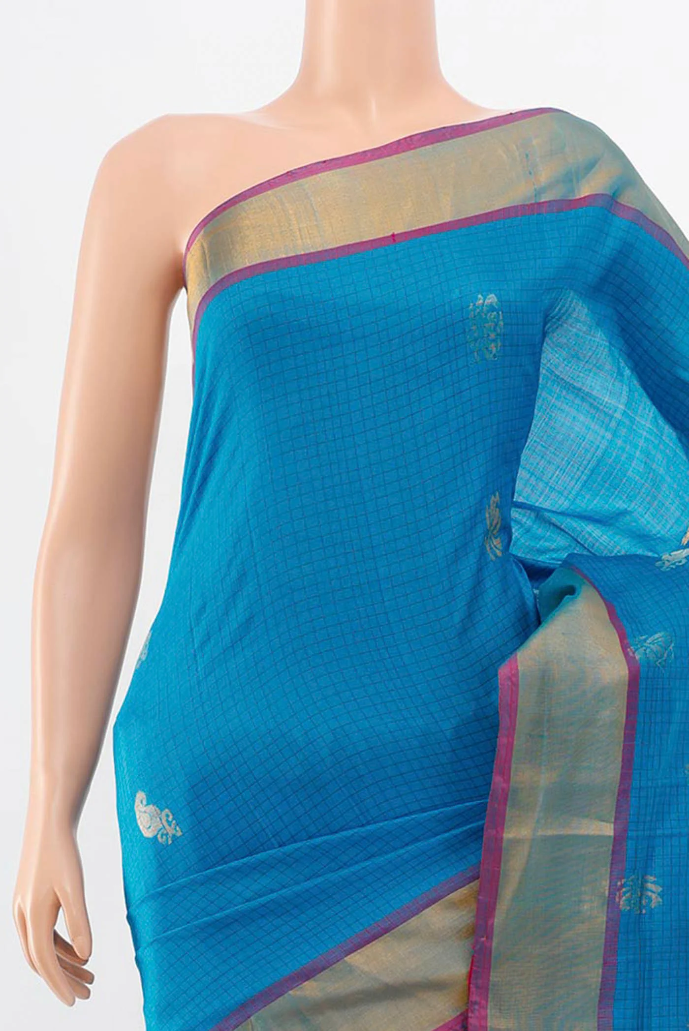 Blue Uppada Silk Saree - Image 2