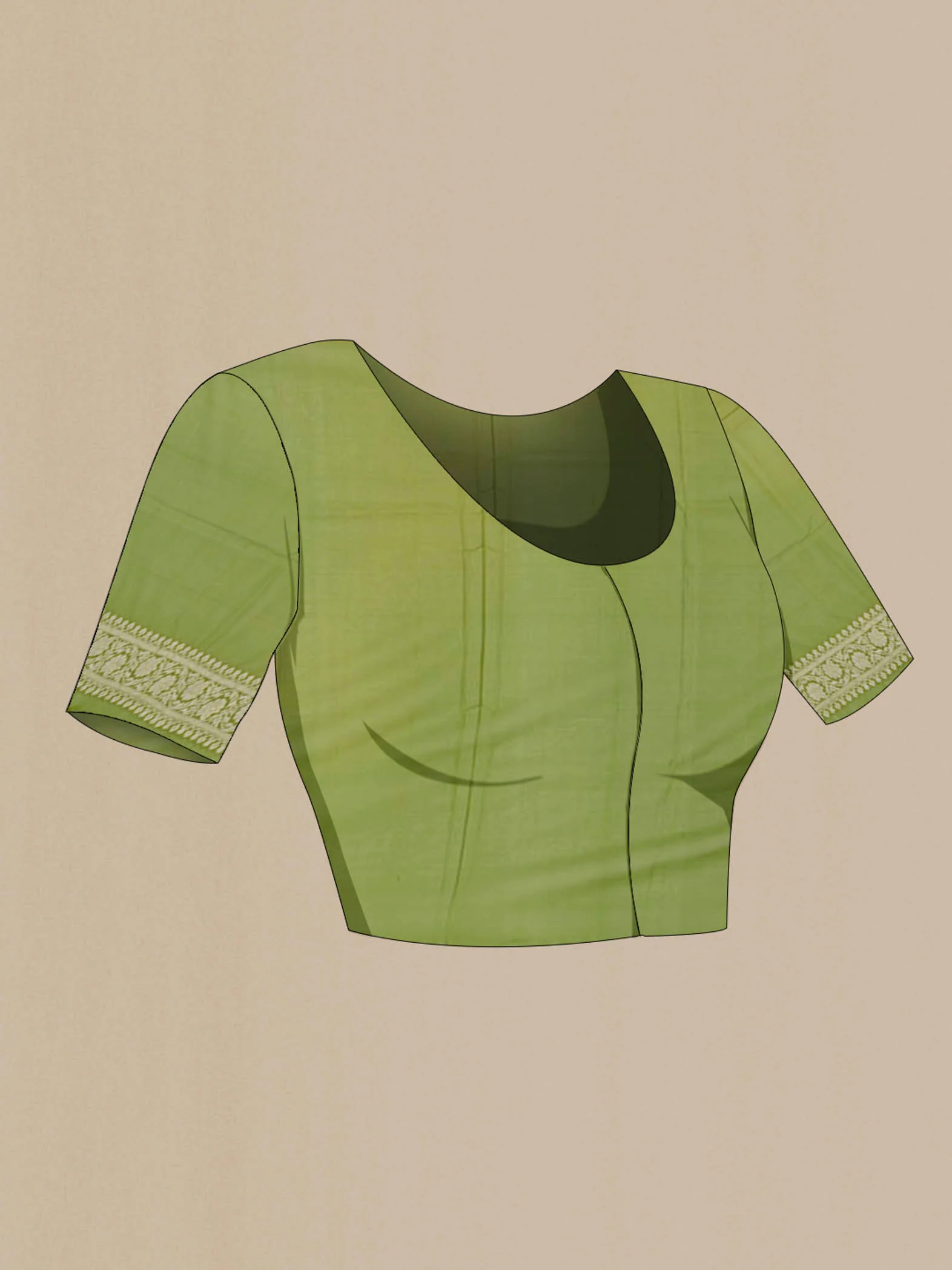 Acid Green Banarasi Georgette Saree - Image 3