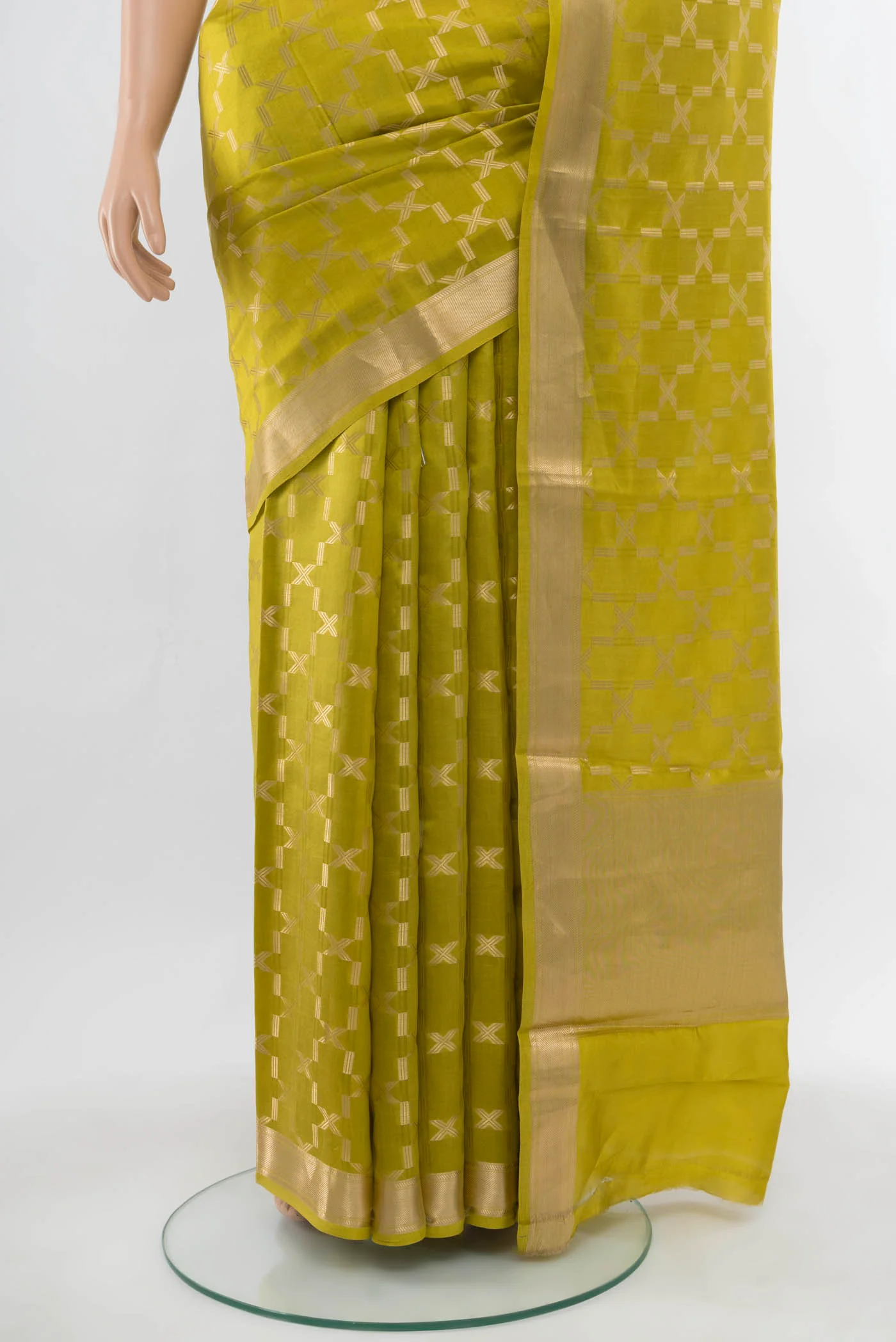 Mehandi Green Banarasi Katan Silk Saree - Image 3