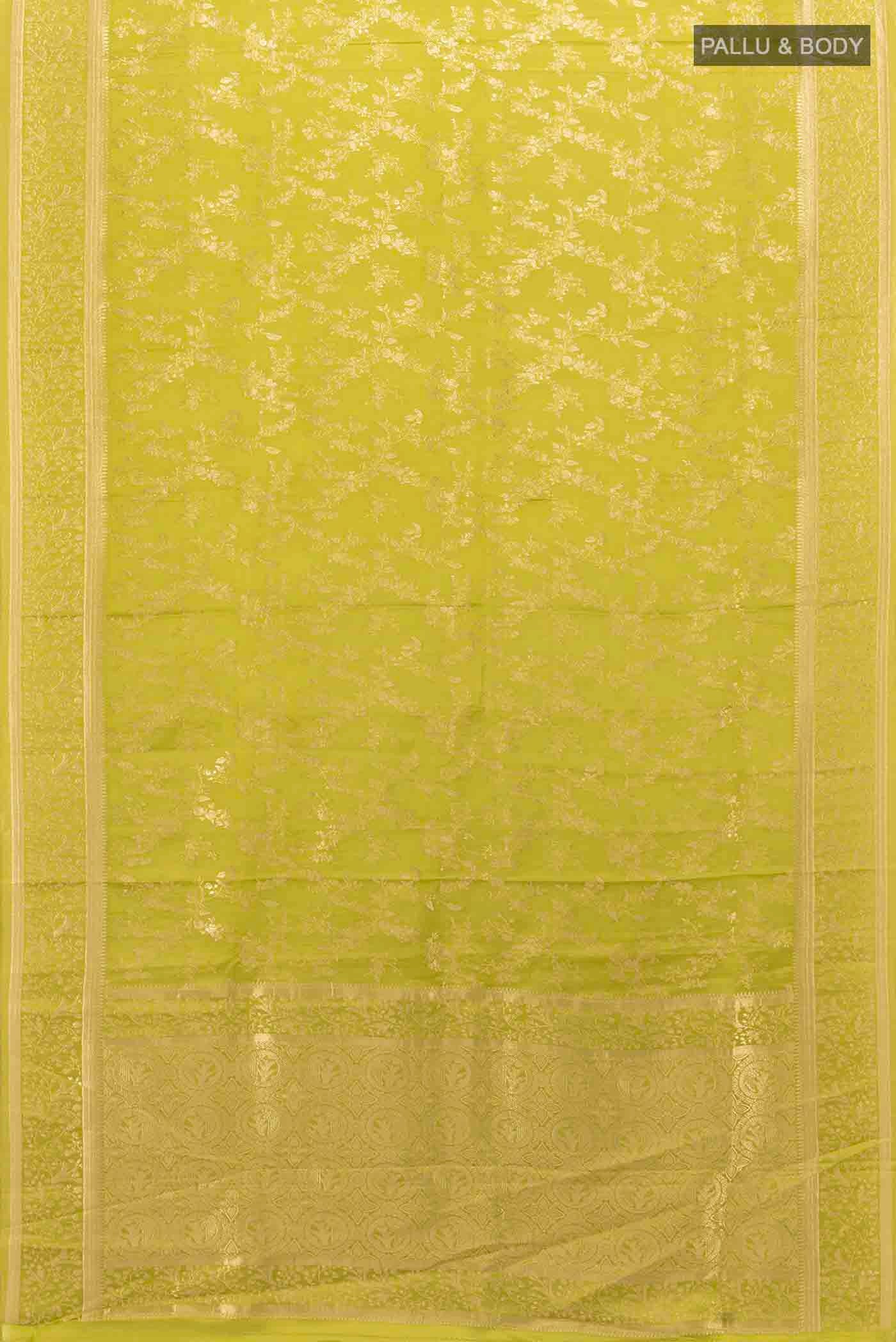 Light Green Banarasi Raw Silk Saree - Image 5