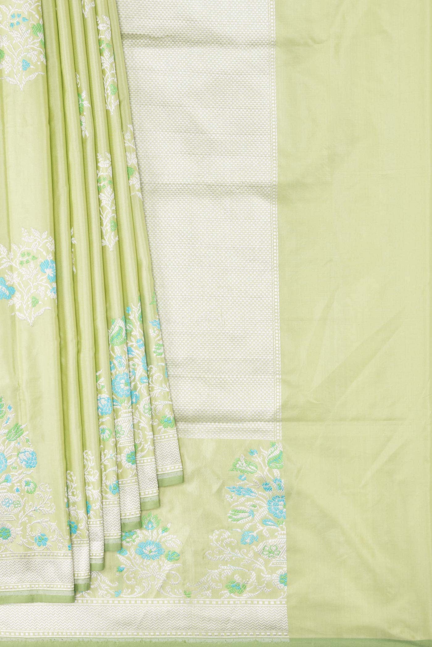 Light Green Banarasi Silk Saree - Image 2