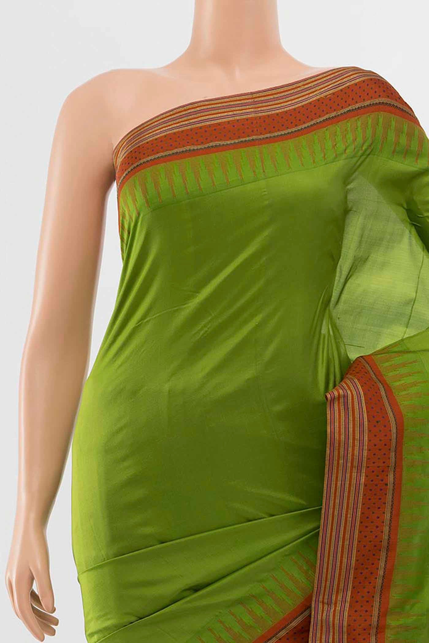 Light Green Bangalore Silk - kadyal Saree - Image 2
