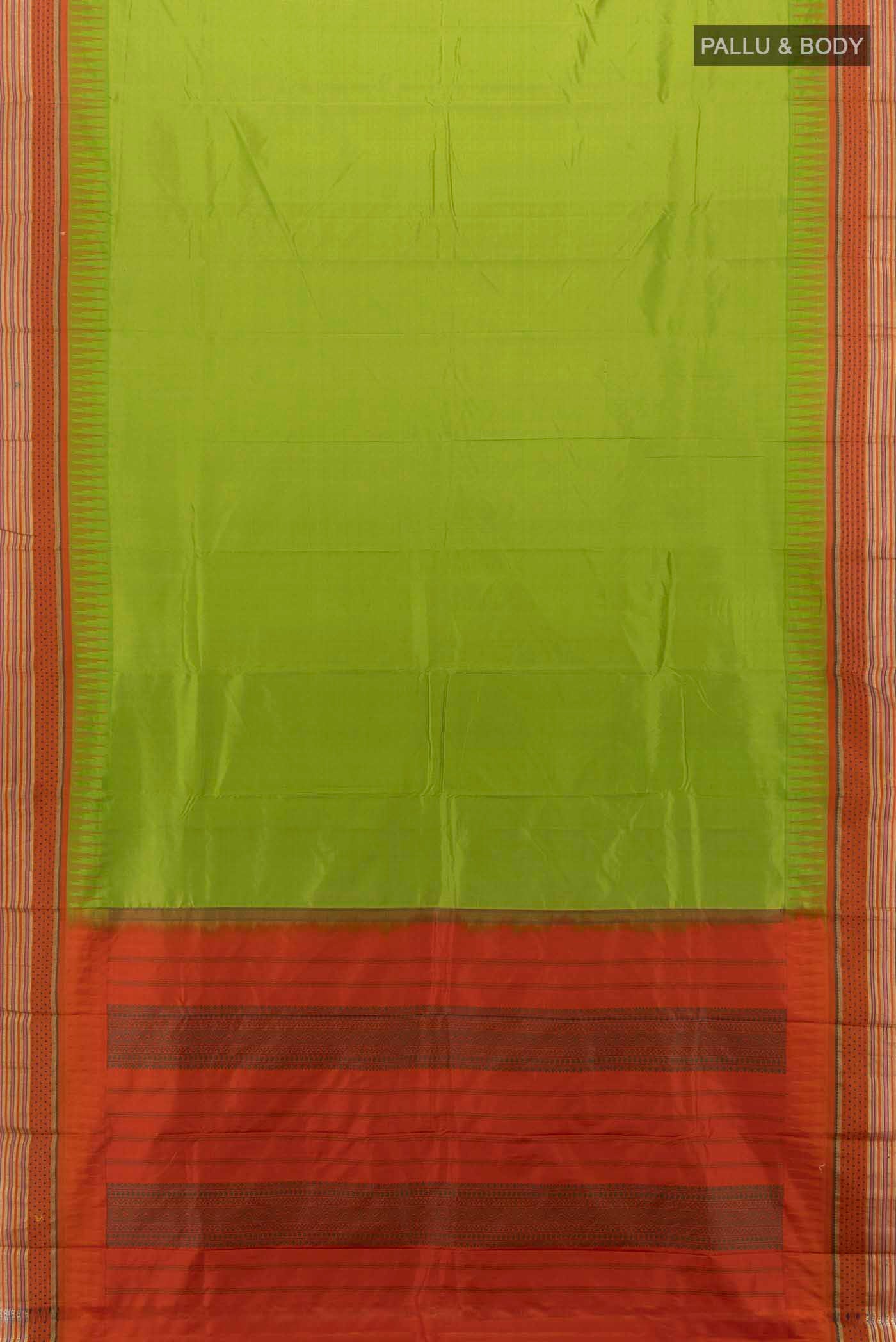 Light Green Bangalore Silk - kadyal Saree - Image 5