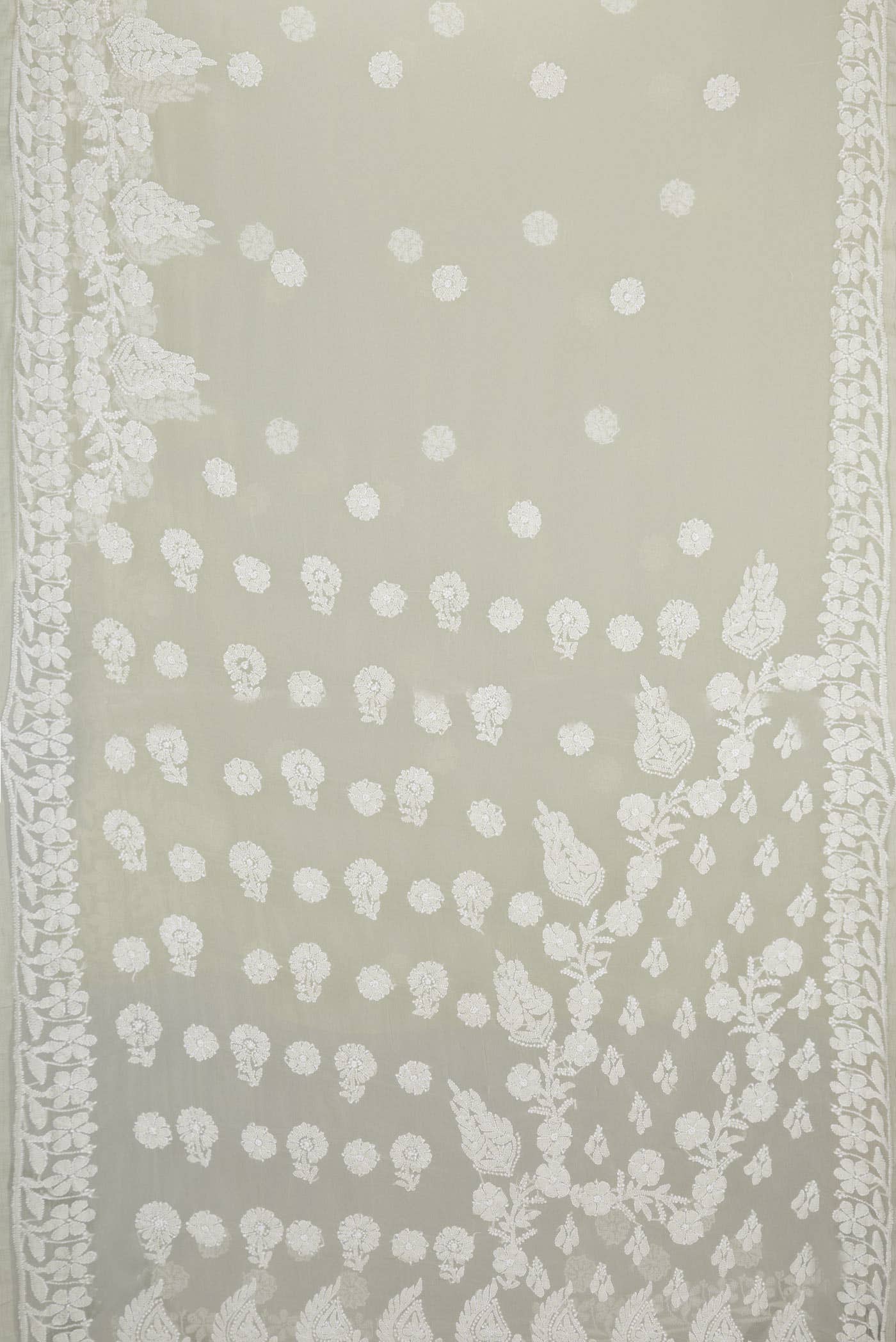 Light Green Blended Mysore Georgette Saree - Image 3