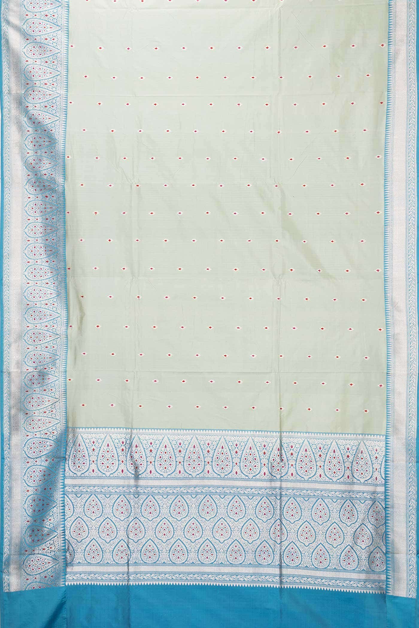Light Green Dual Tone Banarasi Silk Saree - Image 4