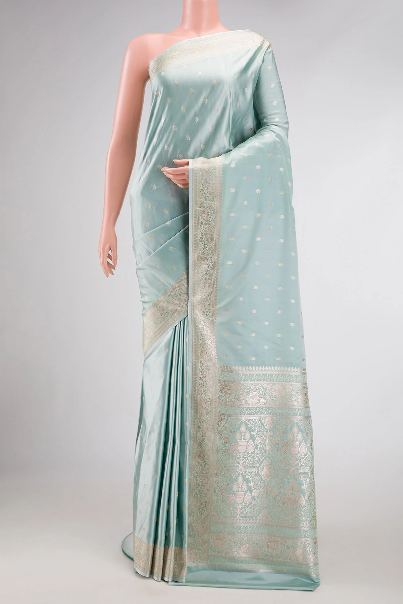 Light Green Blended Banarasi Silk Saree