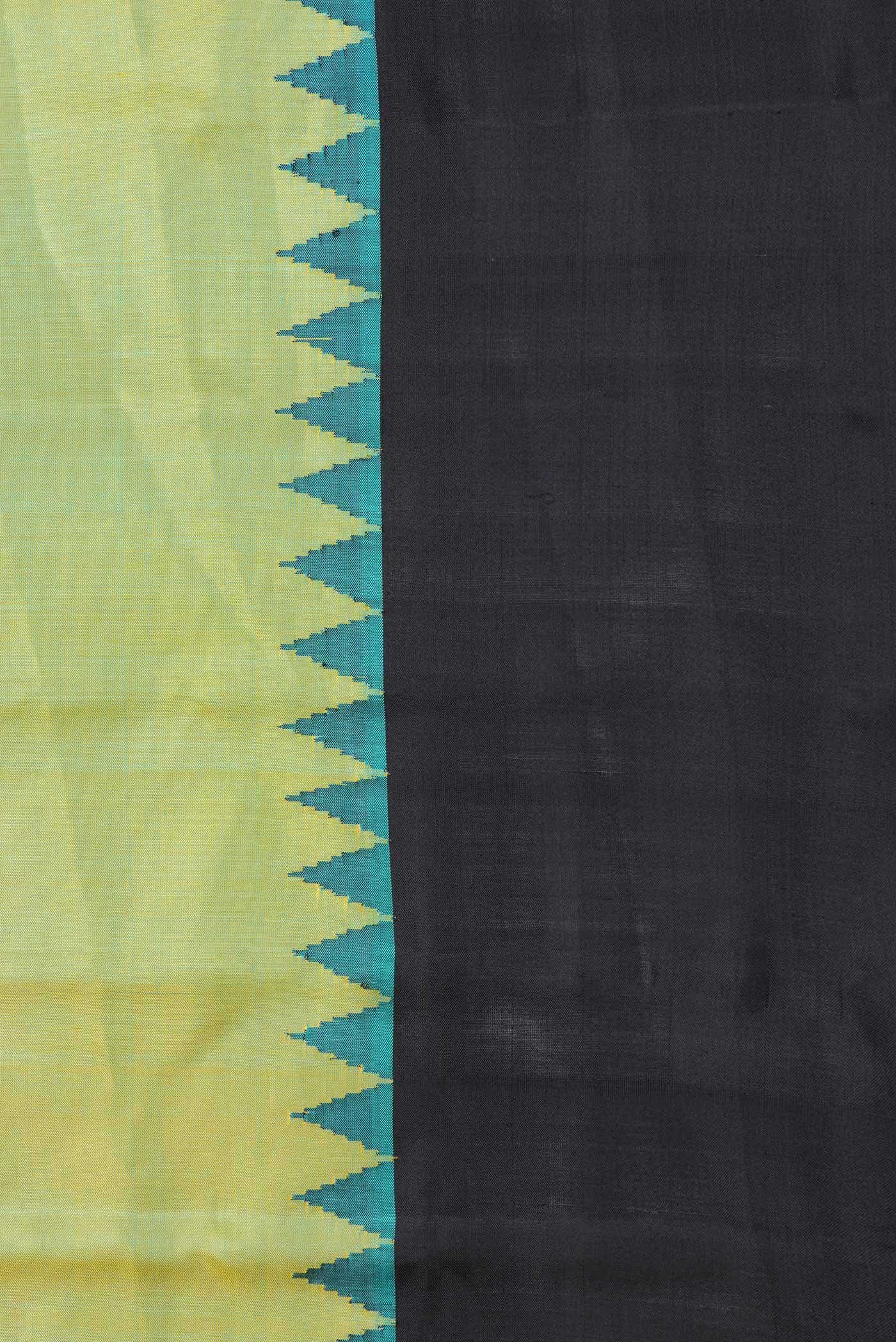 Light Green Dual Tone Gadwal Silk Saree - Image 5