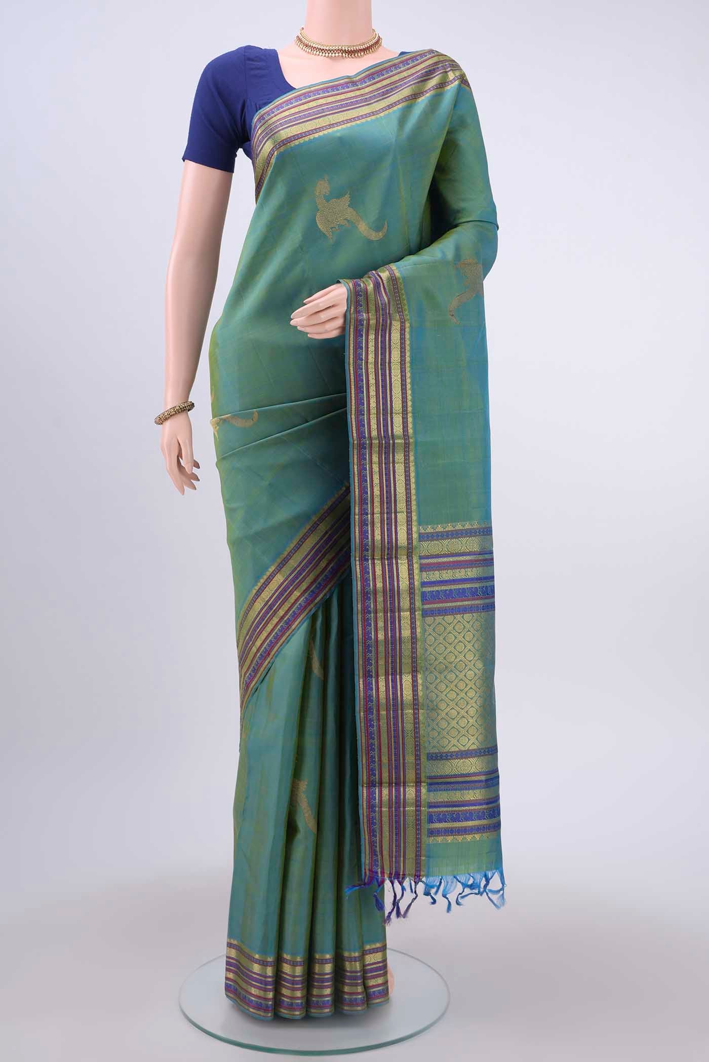 Light Green Dual Tone Kanchipuram Saree