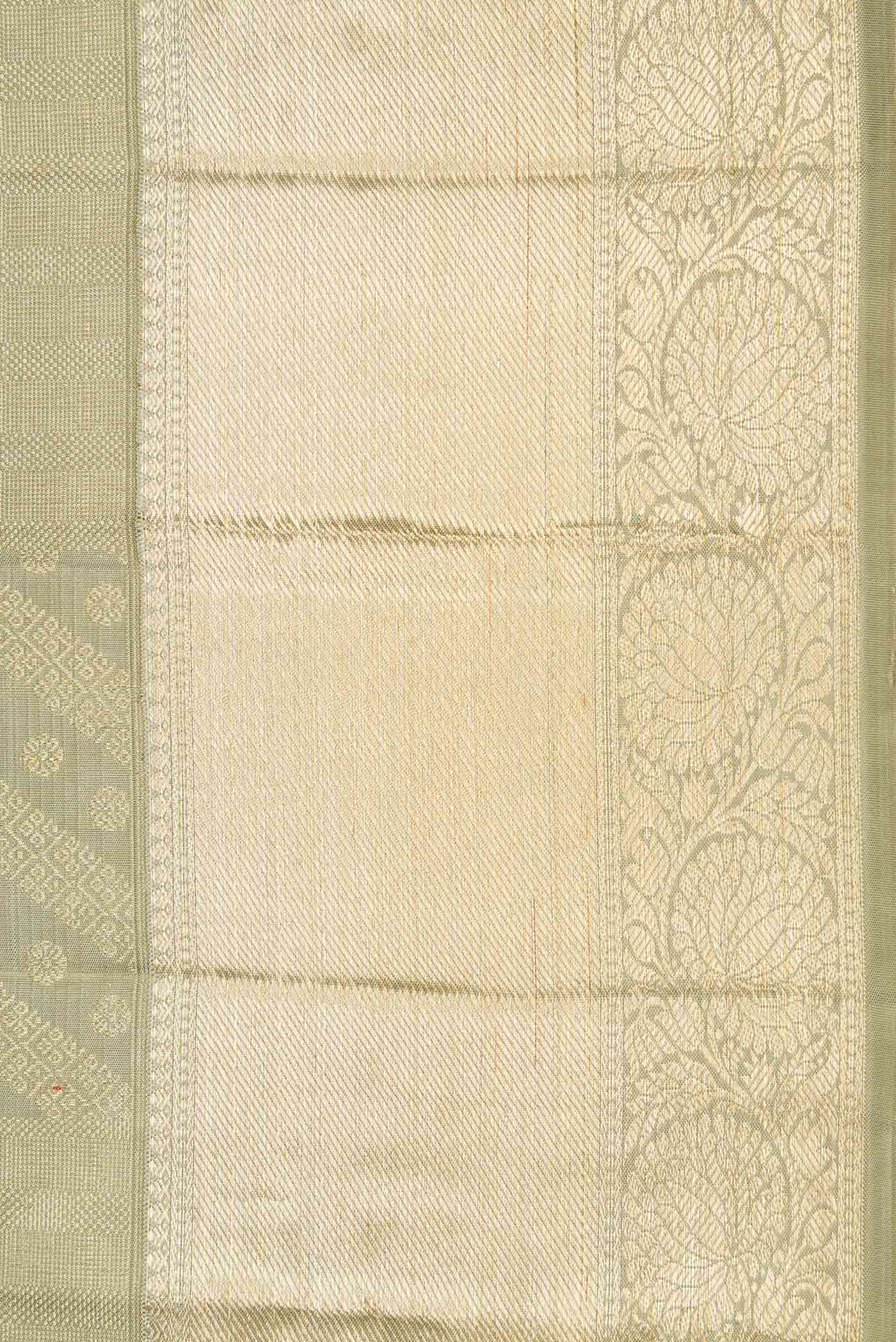Light Green Dual Tone Kanchipuram Silk Saree - Image 3