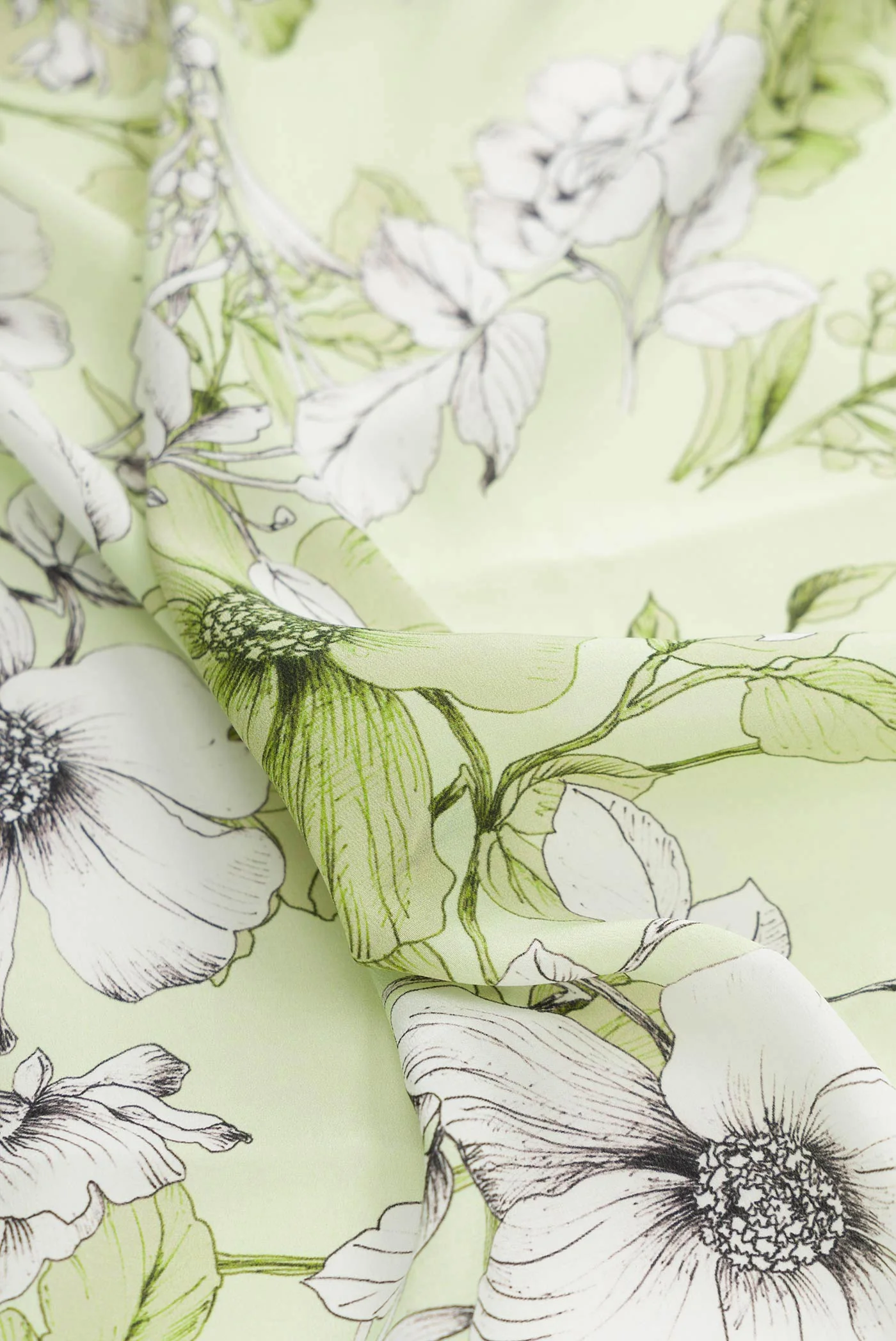 Light Green Dual Tone Mysore Crepe Saree - Image 2