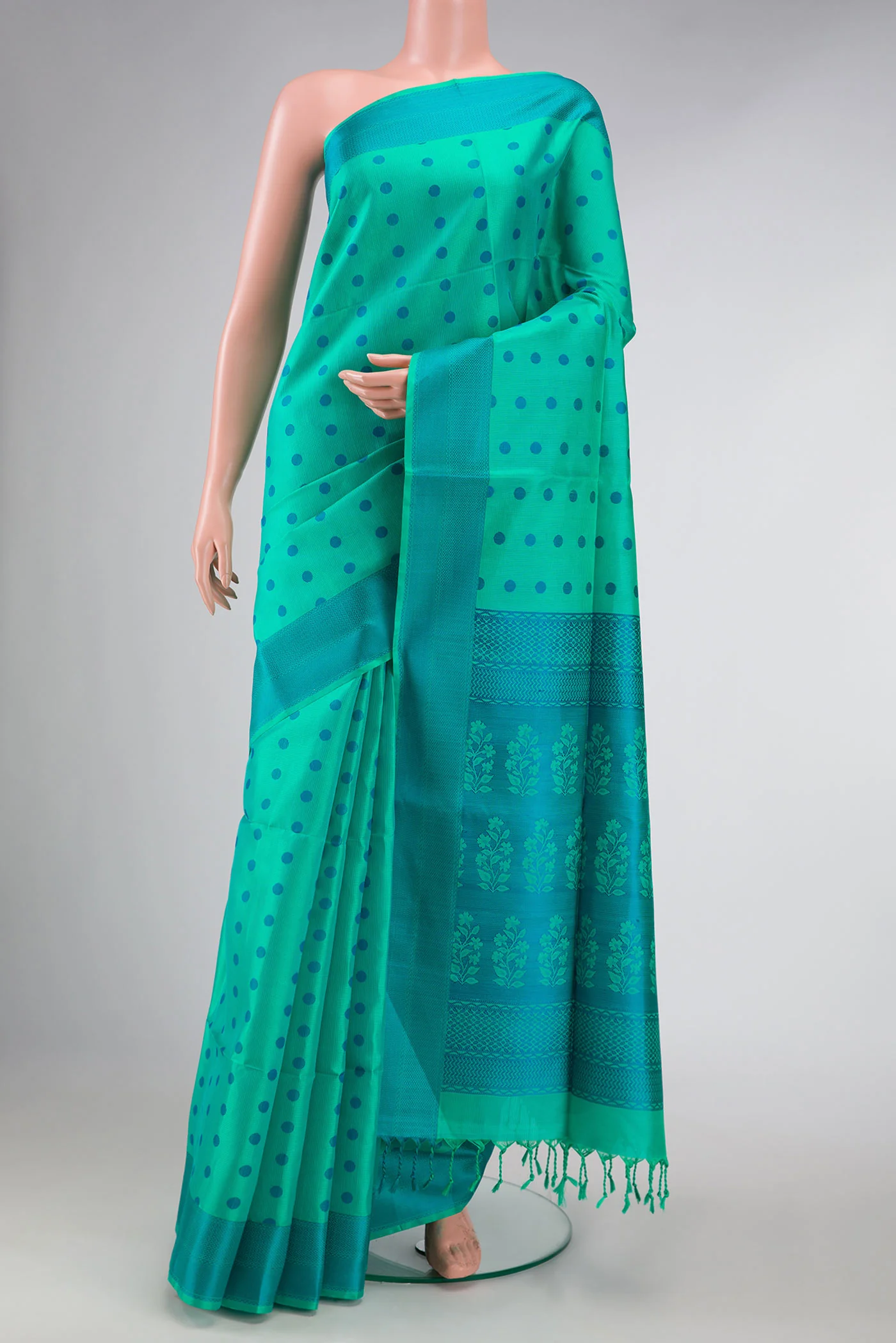 Light Green Dual Tone Soft Silk Saree