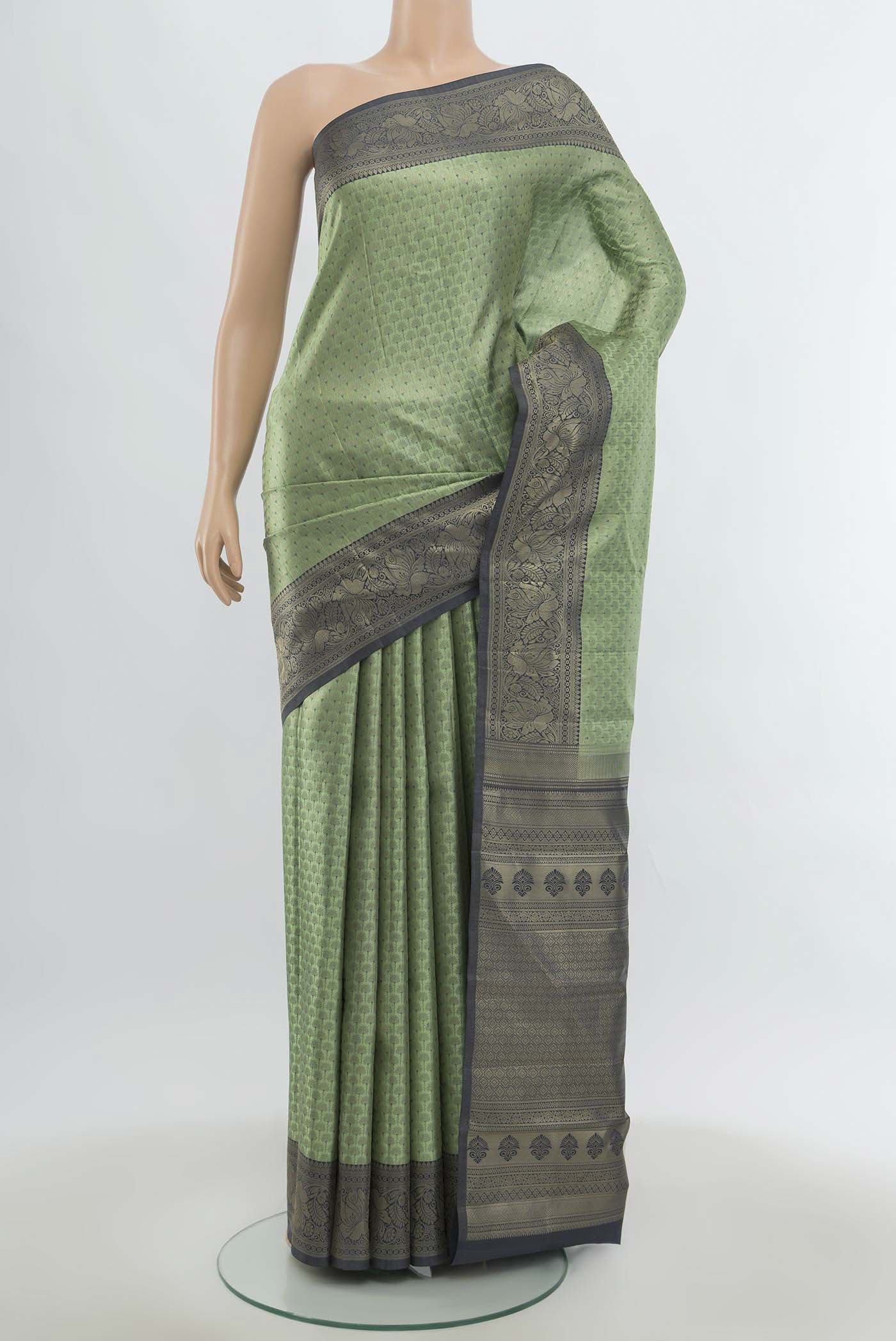 Sage Green Kanchipuram Silk Saree