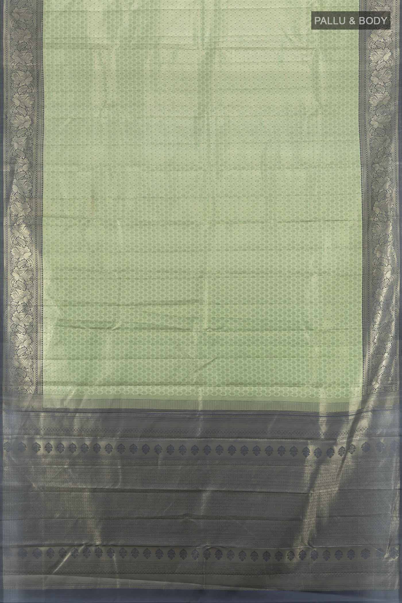Sage Green Kanchipuram Silk Saree - Image 5