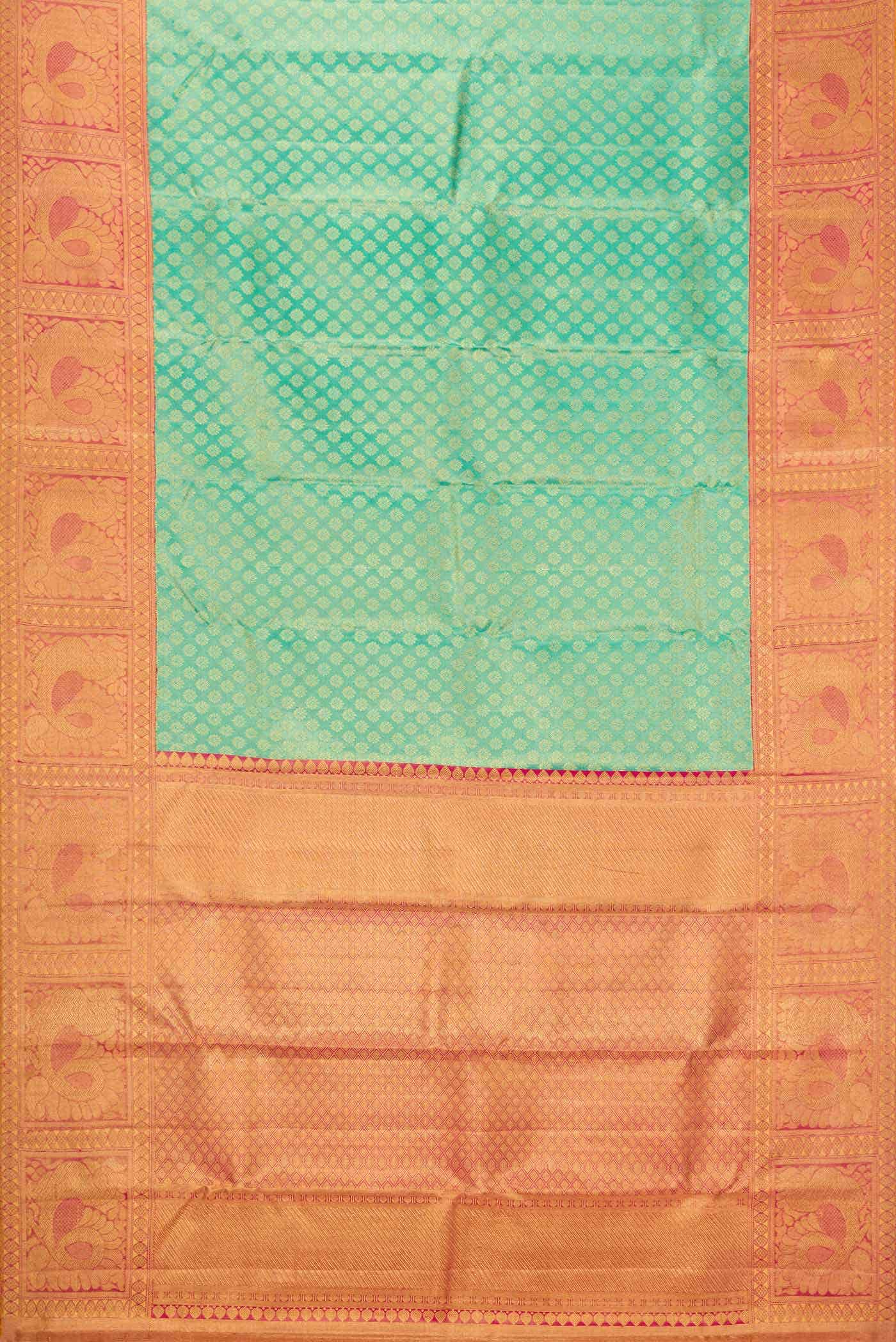 Light Green Kanchipuram Tissue Silk Saree - Image 10