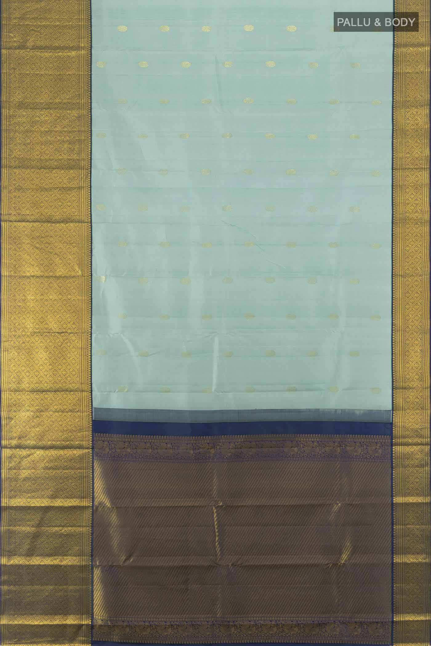Light Blue Kanjivaram Silk Saree - Image 5