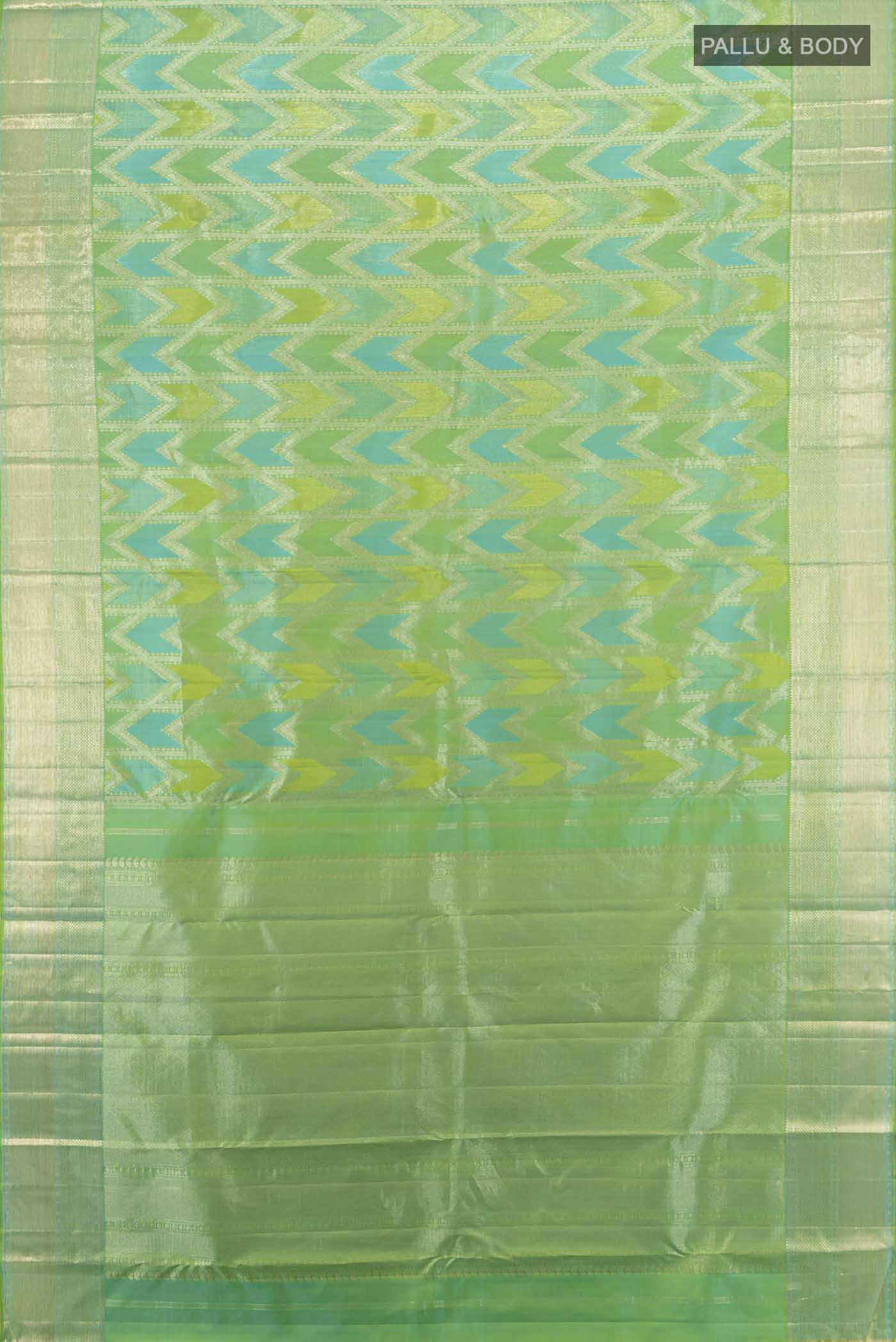 Multi Color Kanjivaram Silk Saree - Image 5