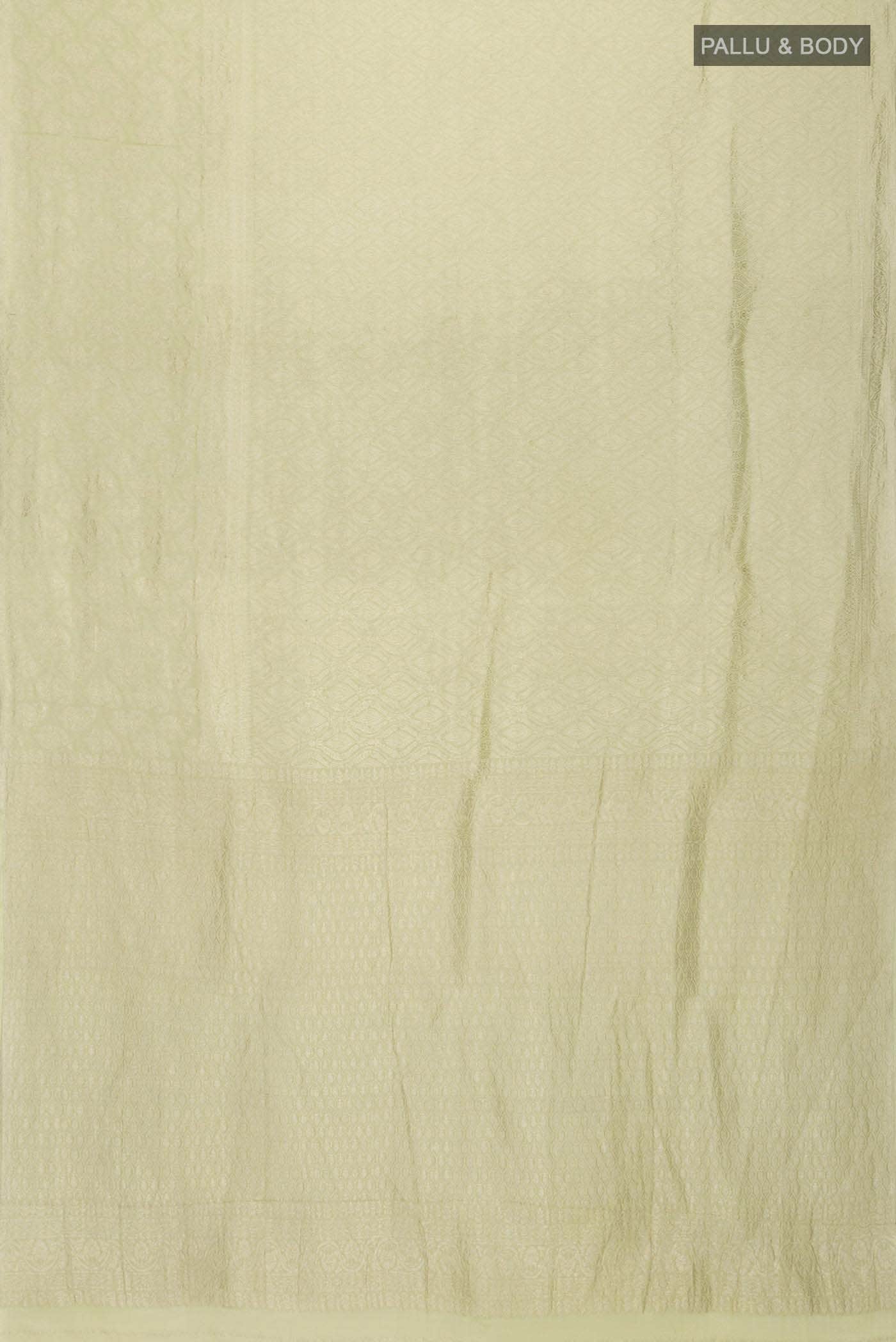 Light Green Mysore Crepe Saree - Image 4