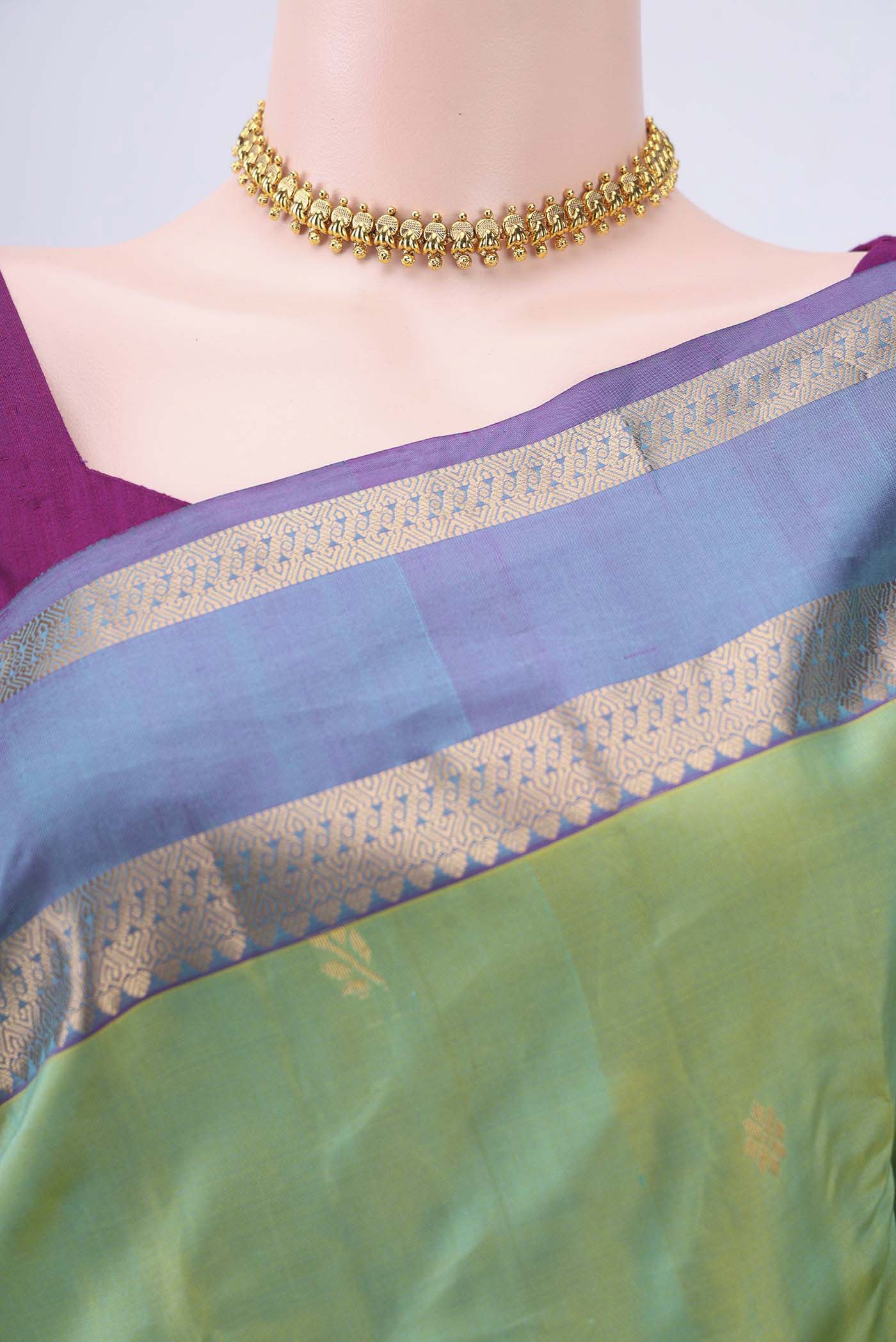 Light Green Nangavalli Silk [ Salem ] Saree - Image 2